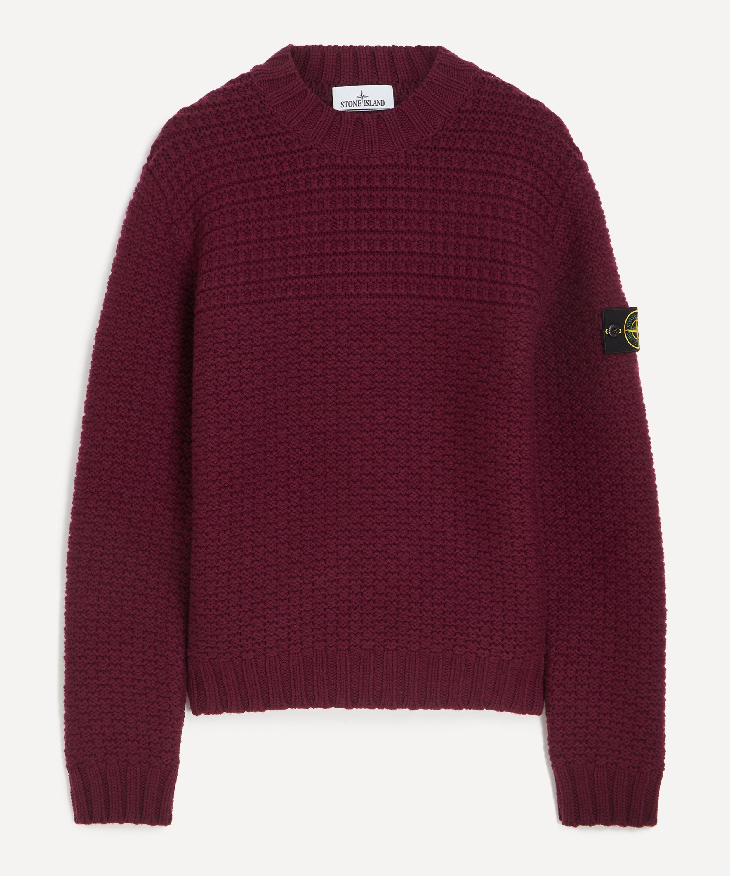 Stone Island - Bordeaux Textured Wool Jumper image number 0