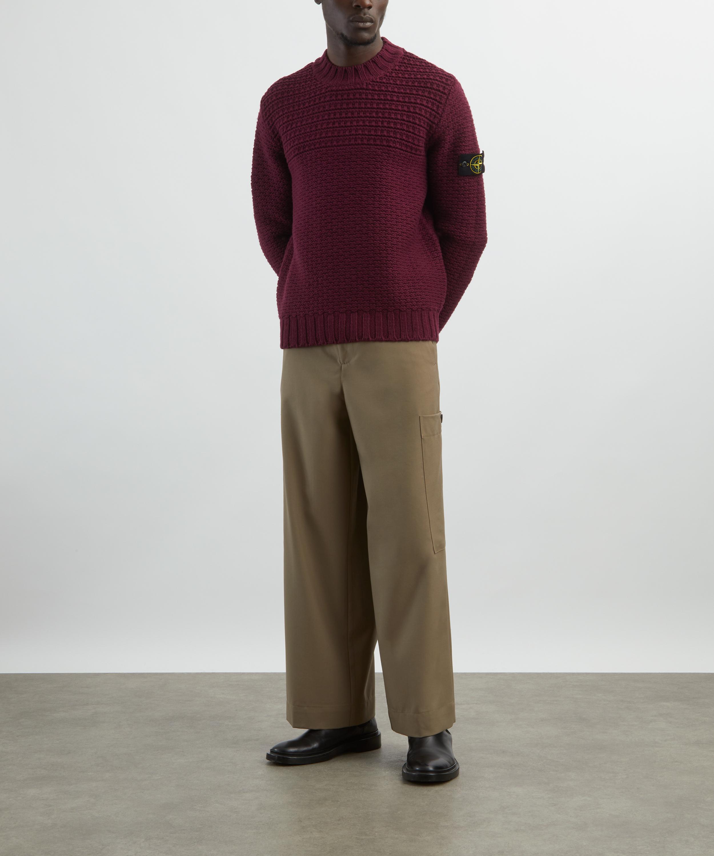 Stone Island - Bordeaux Textured Wool Jumper image number 1