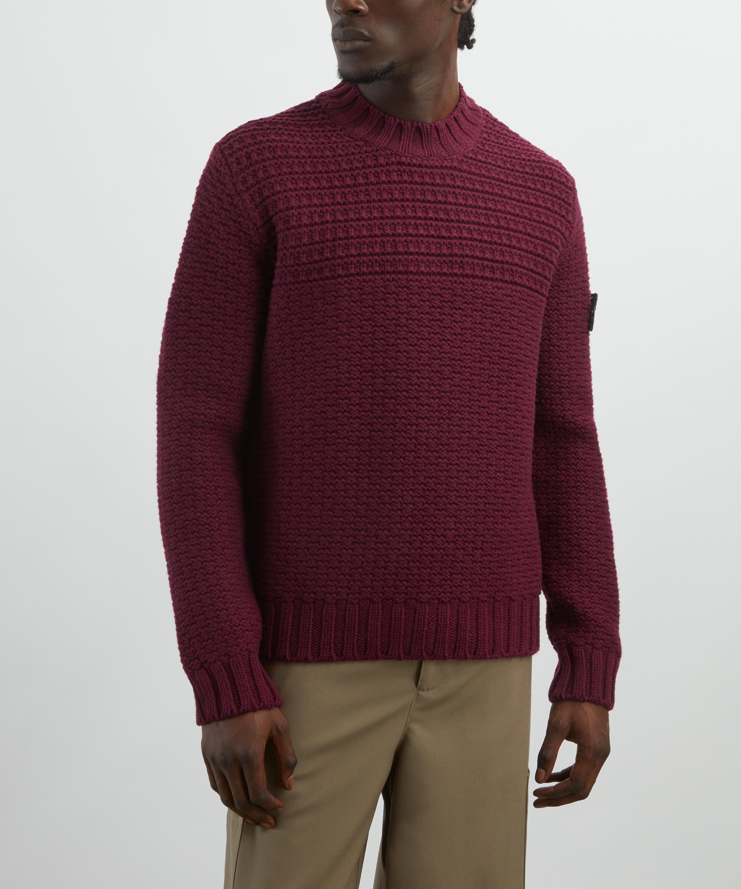Stone Island - Bordeaux Textured Wool Jumper image number 2
