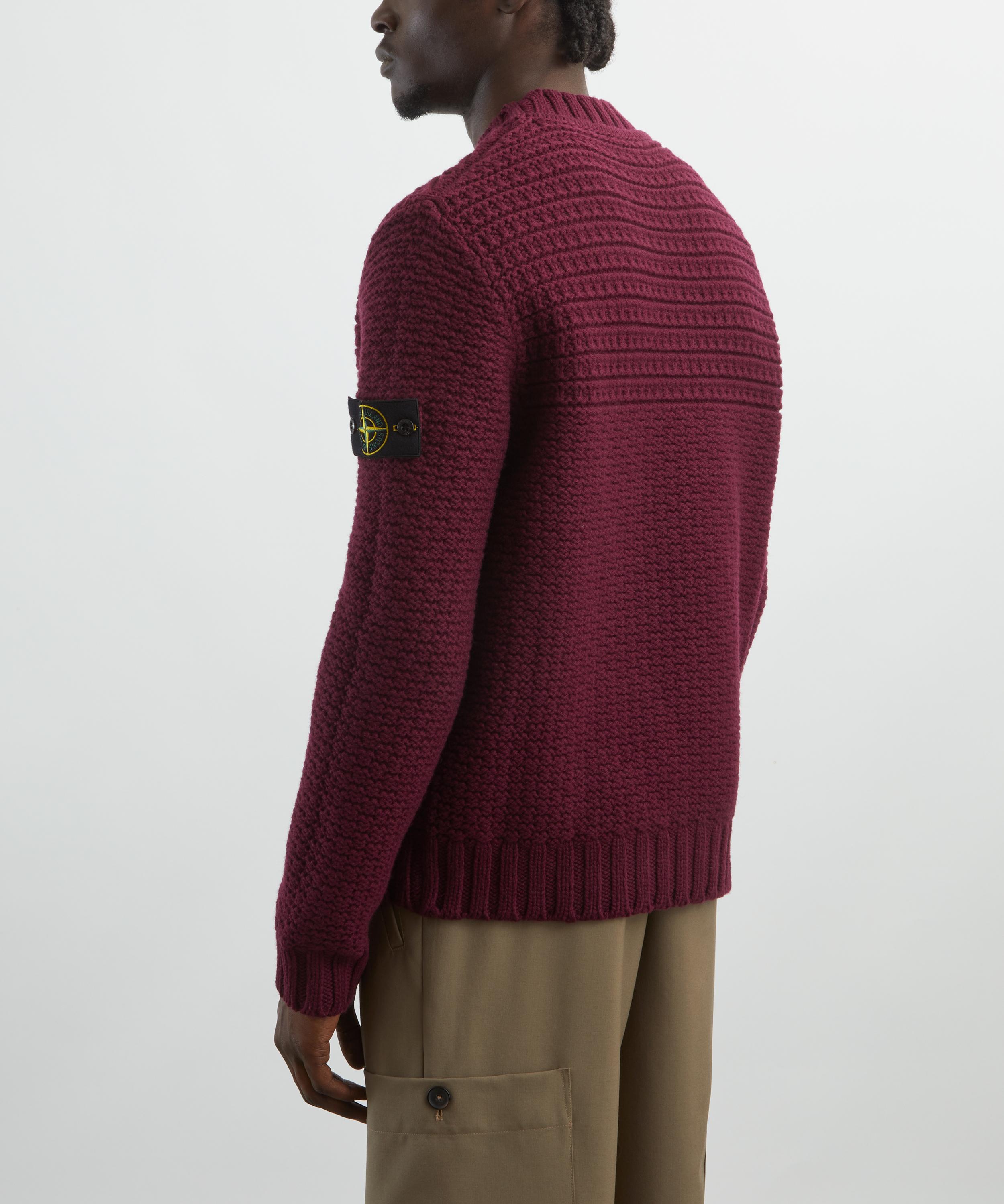 Stone Island - Bordeaux Textured Wool Jumper image number 3