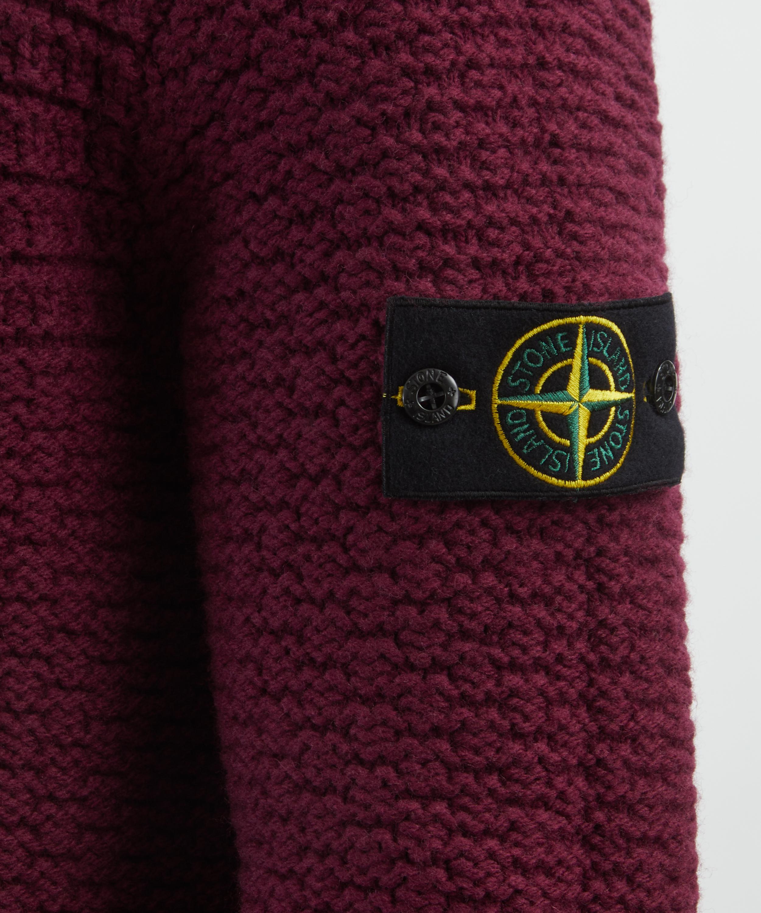 Stone Island - Bordeaux Textured Wool Jumper image number 4