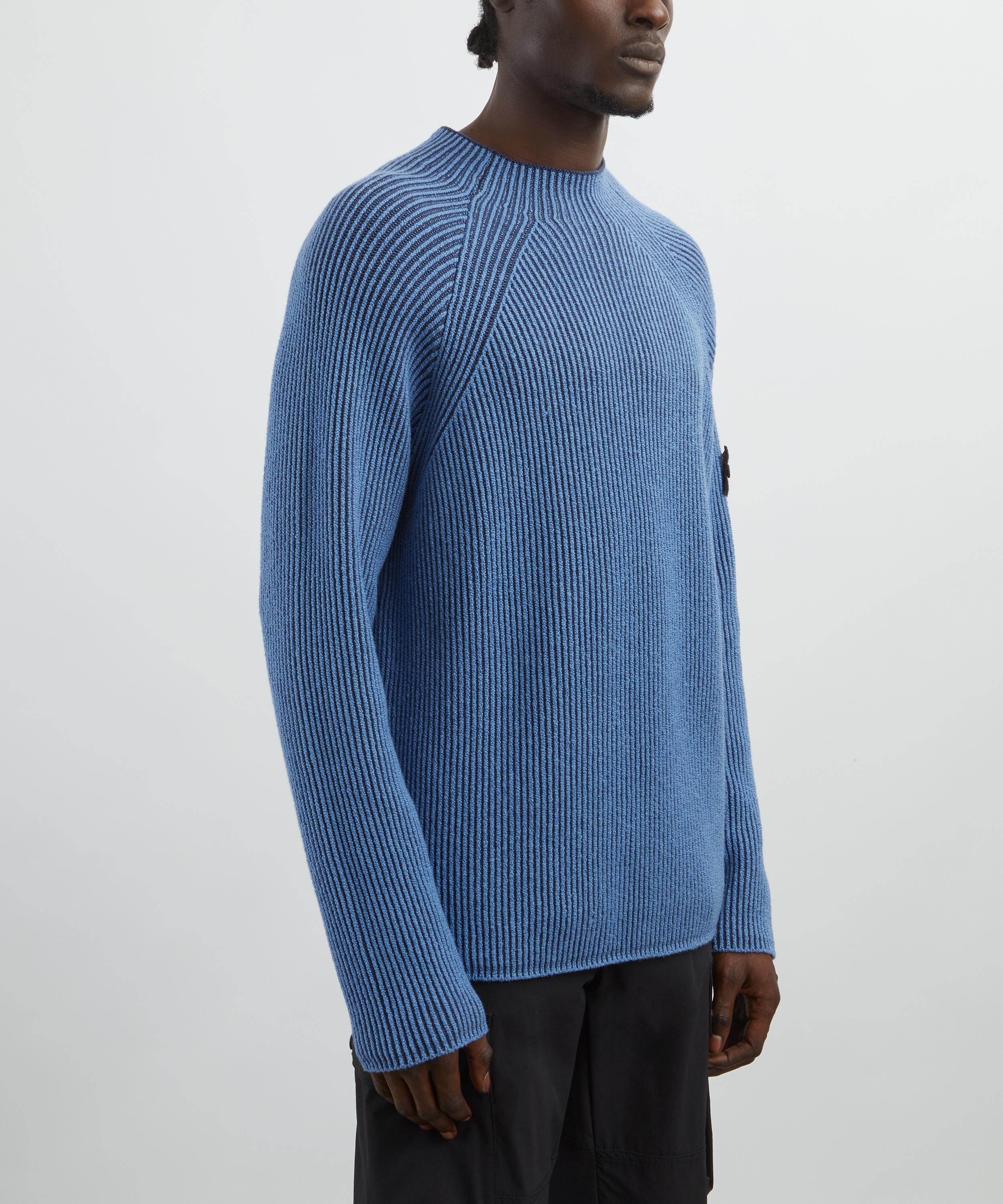 Stone Island - Blue Rib-Knit Jumper image number 2