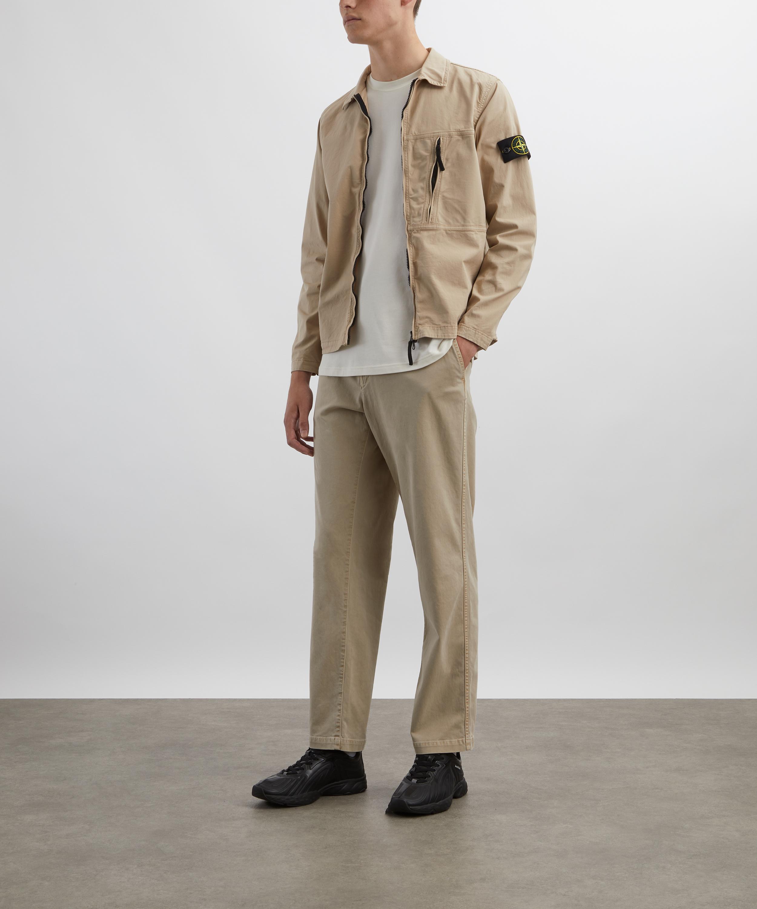 Stone Island - Stretch Broken Twill Cotton Old Effect Chino Trousers image number 1