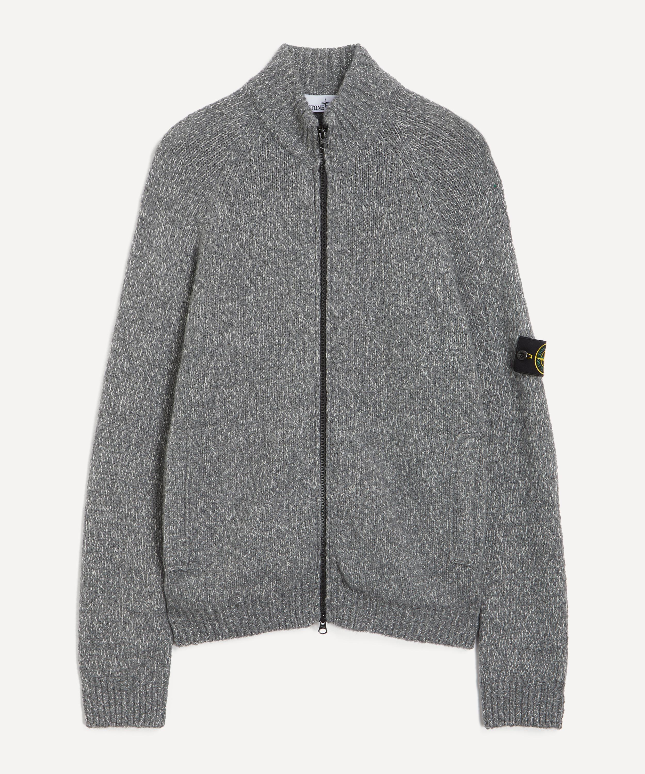 Stone Island - Fancy Yarn Mouline Wool Zip-Up Jumper image number 0