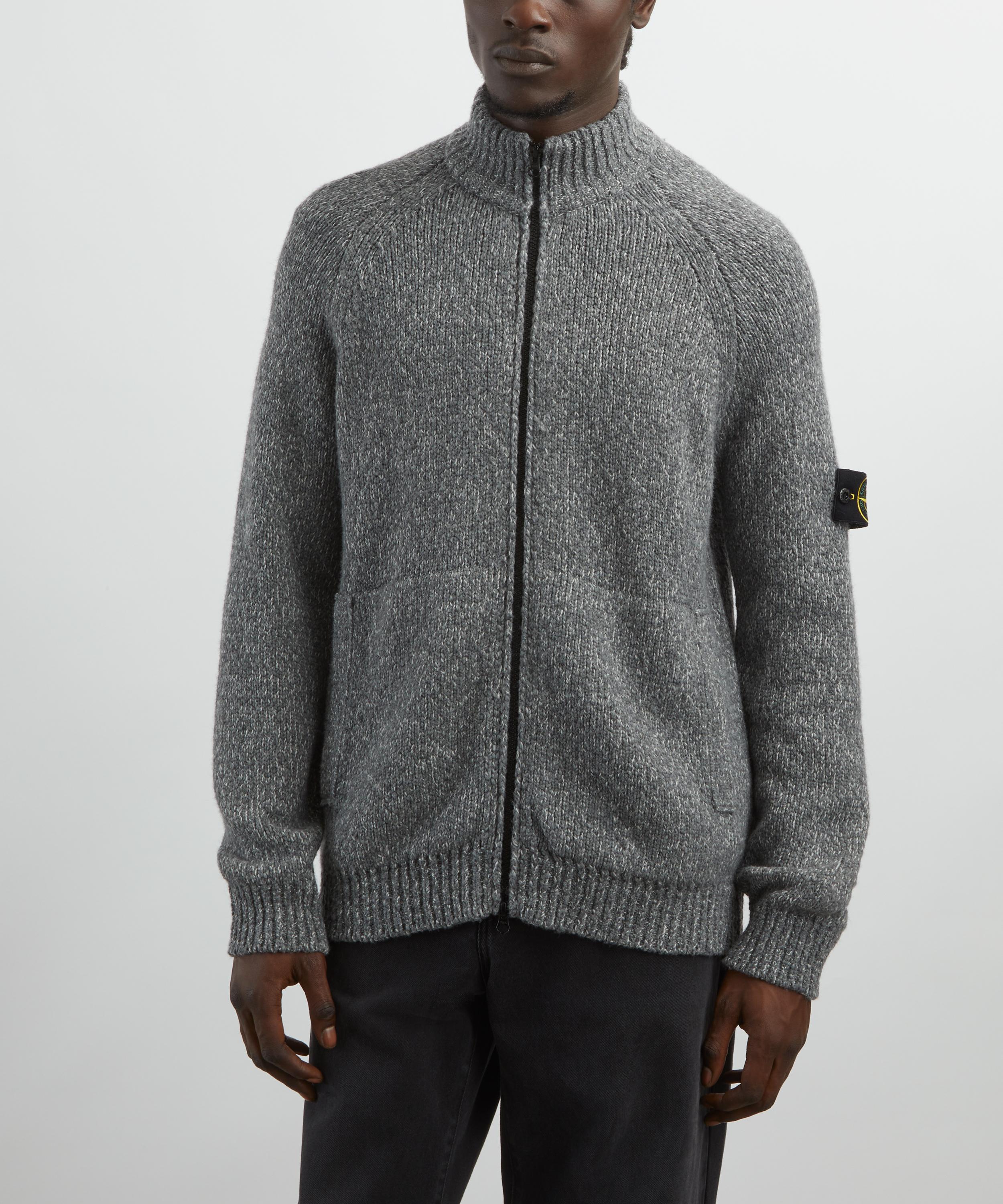 Stone Island - Fancy Yarn Mouline Wool Zip-Up Jumper image number 2