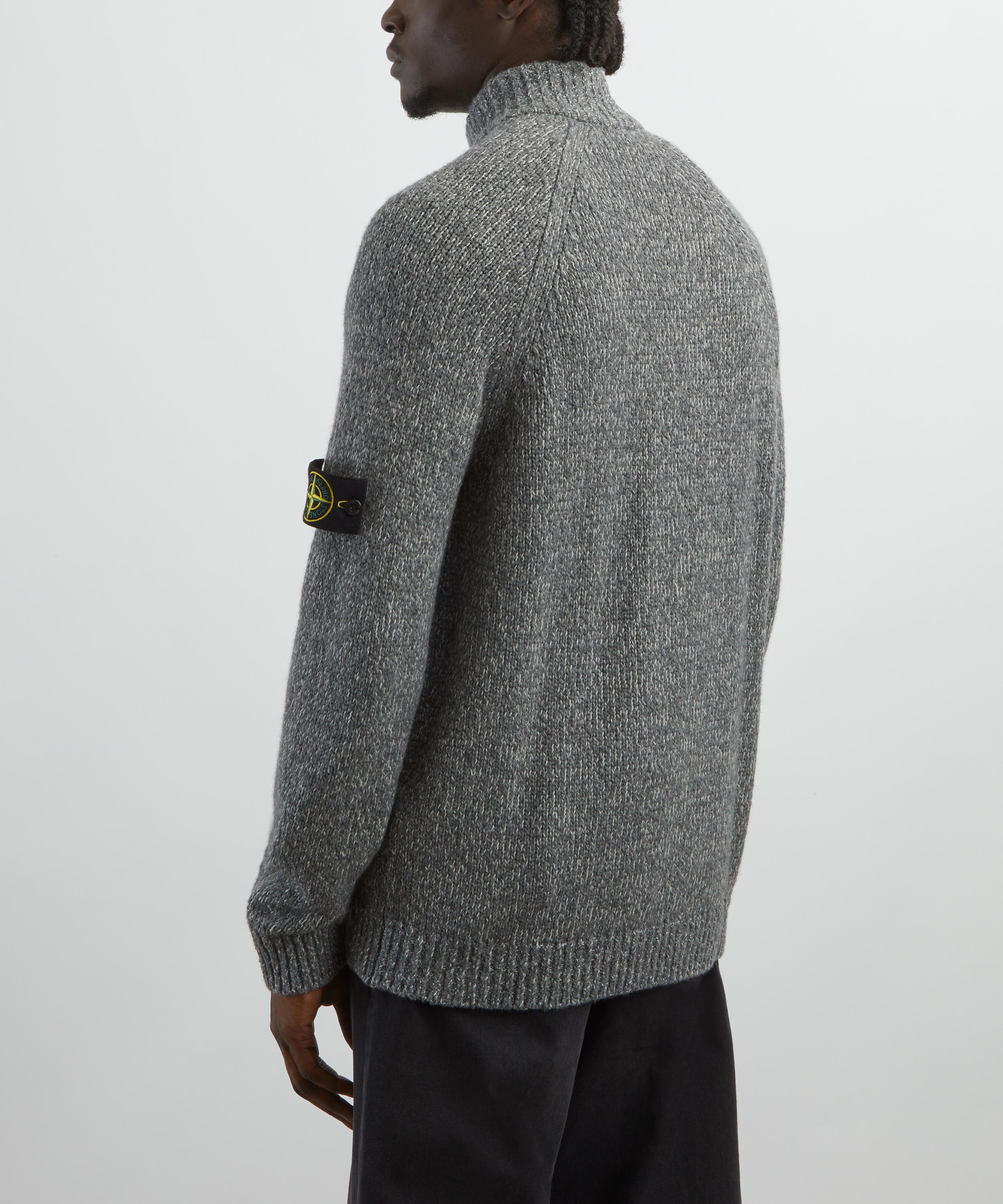 Stone Island - Fancy Yarn Mouline Wool Zip-Up Jumper image number 3
