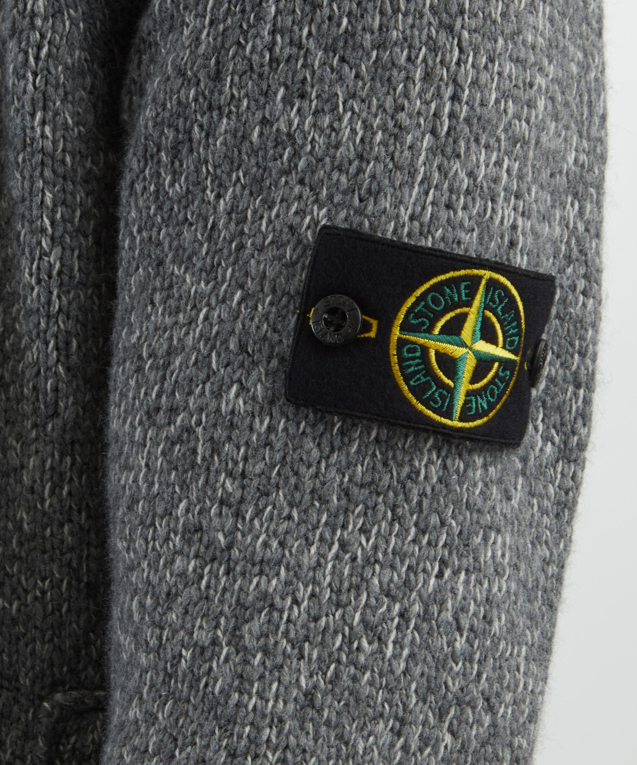 Stone Island - Fancy Yarn Mouline Wool Zip-Up Jumper image number 4