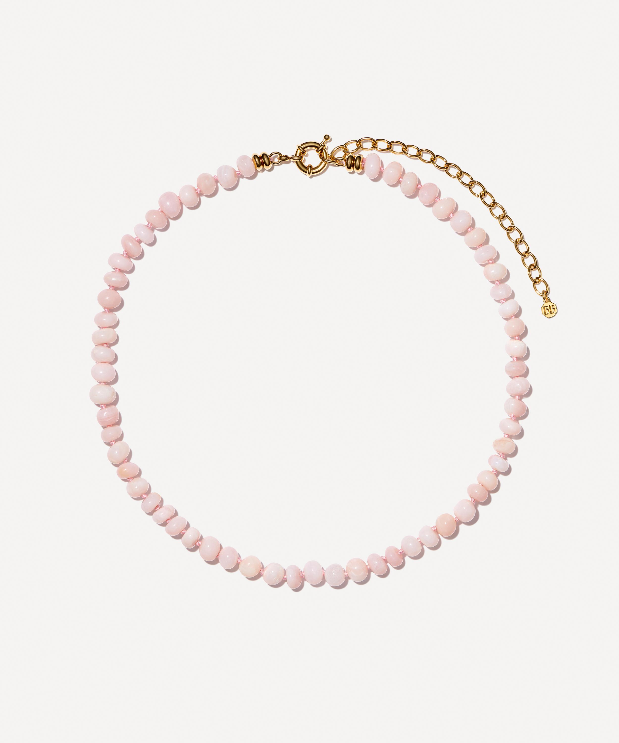 Bon Bon Jewellery Club - 14ct Gold-Plated Vermeil Silver Marshmallow Opal Bead Necklace image number 0