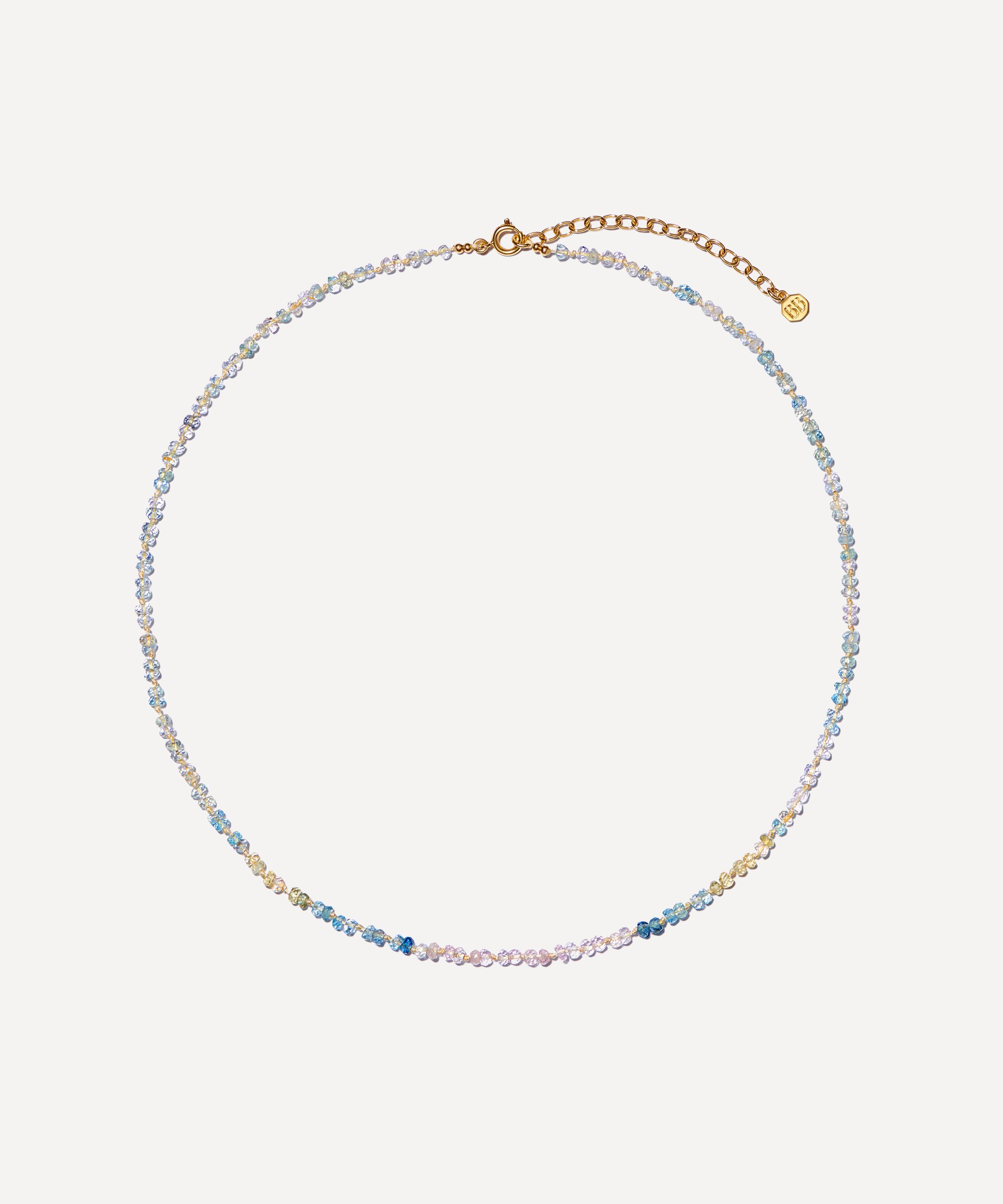 Bon Bon Jewellery Club - 14ct Gold-Plated Vermeil Silver Tranquillity Aquamarine Bead Necklace image number 0