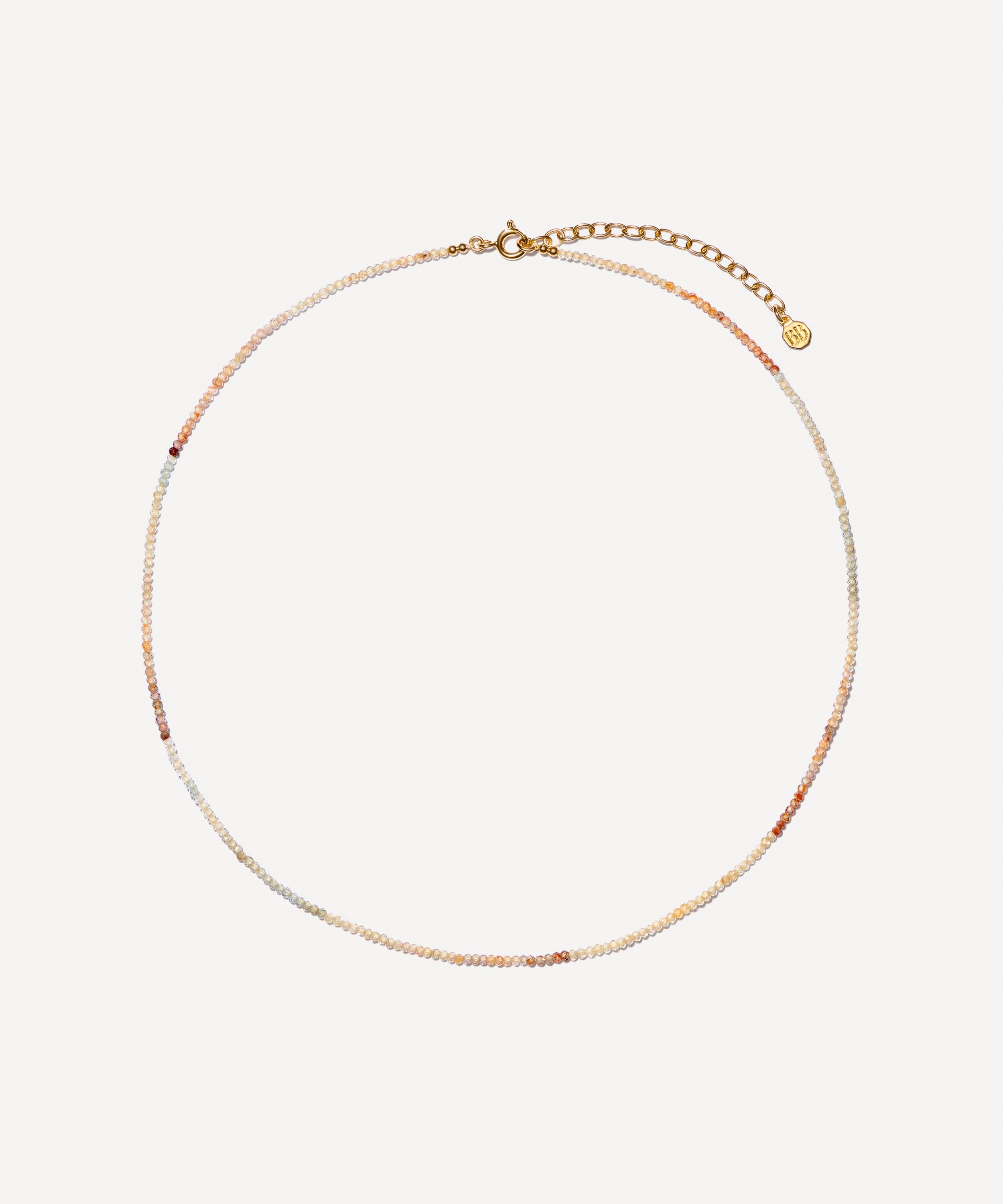 Bon Bon Jewellery Club - 14ct Gold-Plated Vermeil Silver Zircon Skinny Bead Necklace image number 0