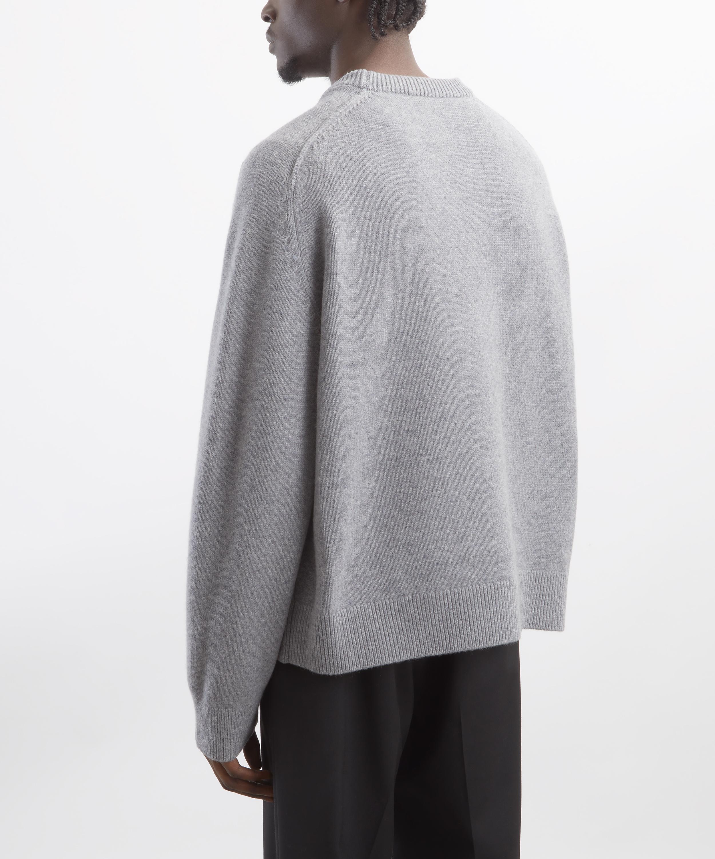 Acne Studios - Dark Grey Melange Yak-Wool V-Neck Jumper image number 3