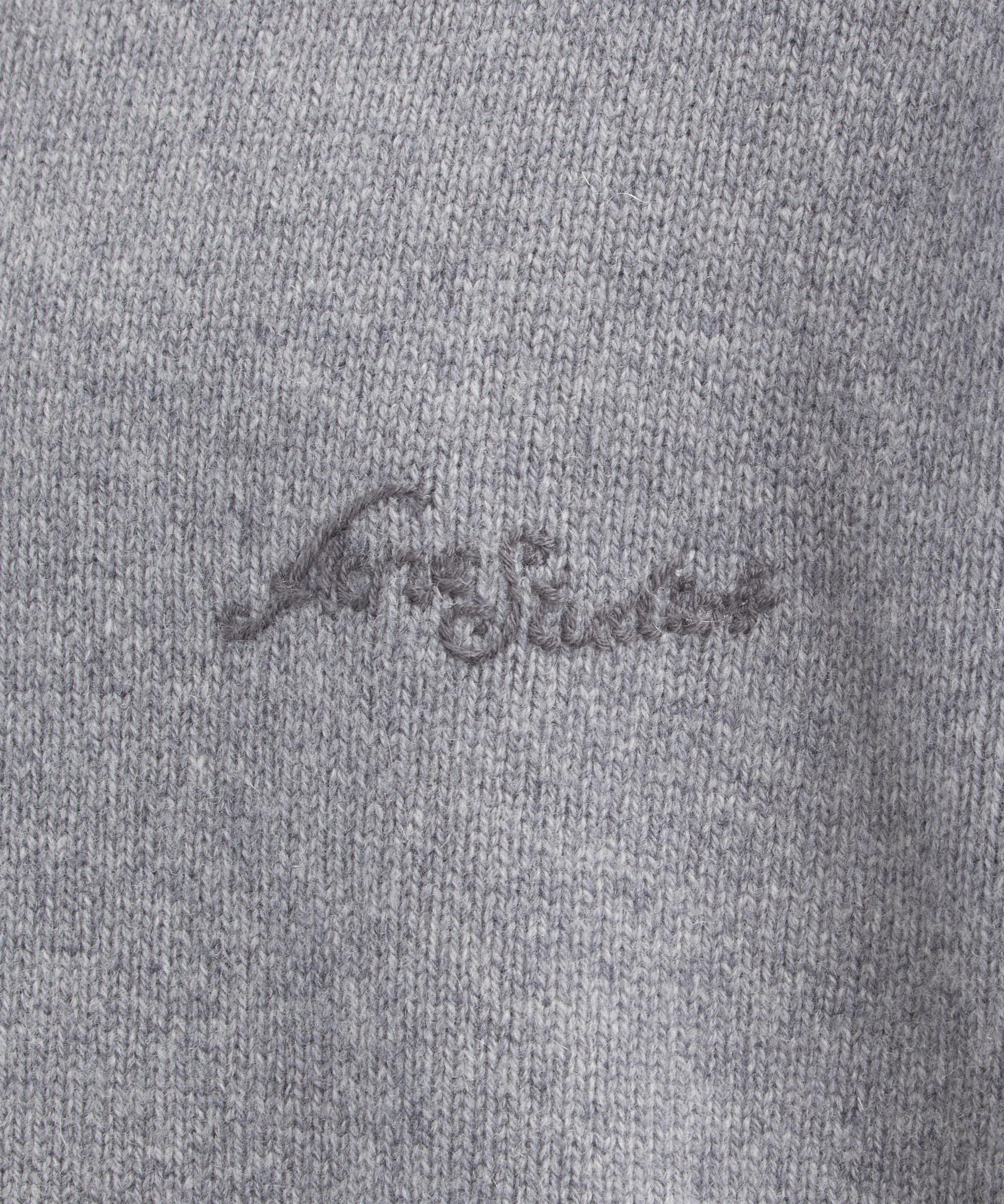 Acne Studios - Dark Grey Melange Yak-Wool V-Neck Jumper image number 4