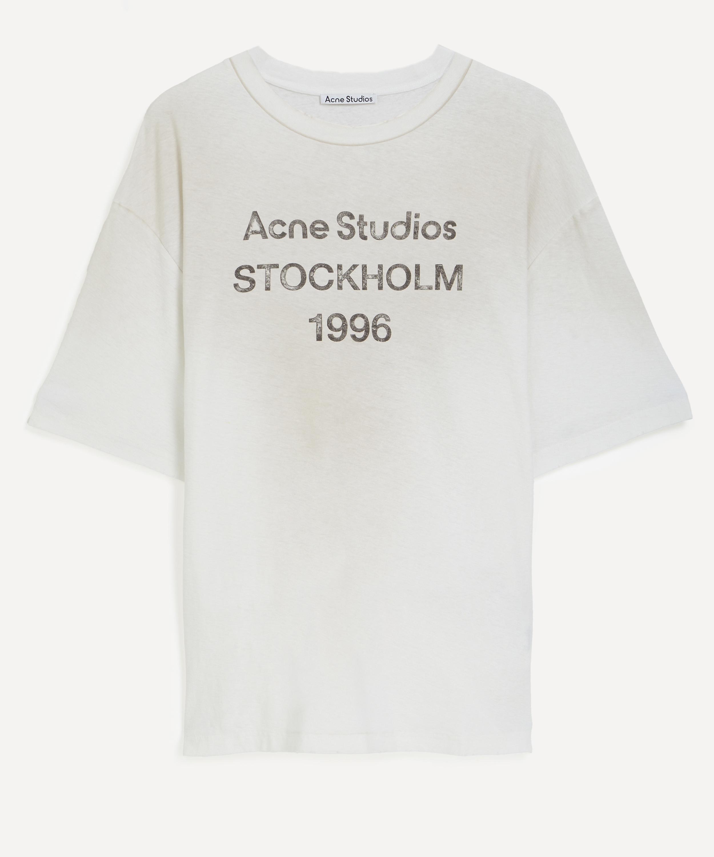 Acne Studios - Dusty White Relaxed Short-Sleeve Logo T-Shirt image number 0
