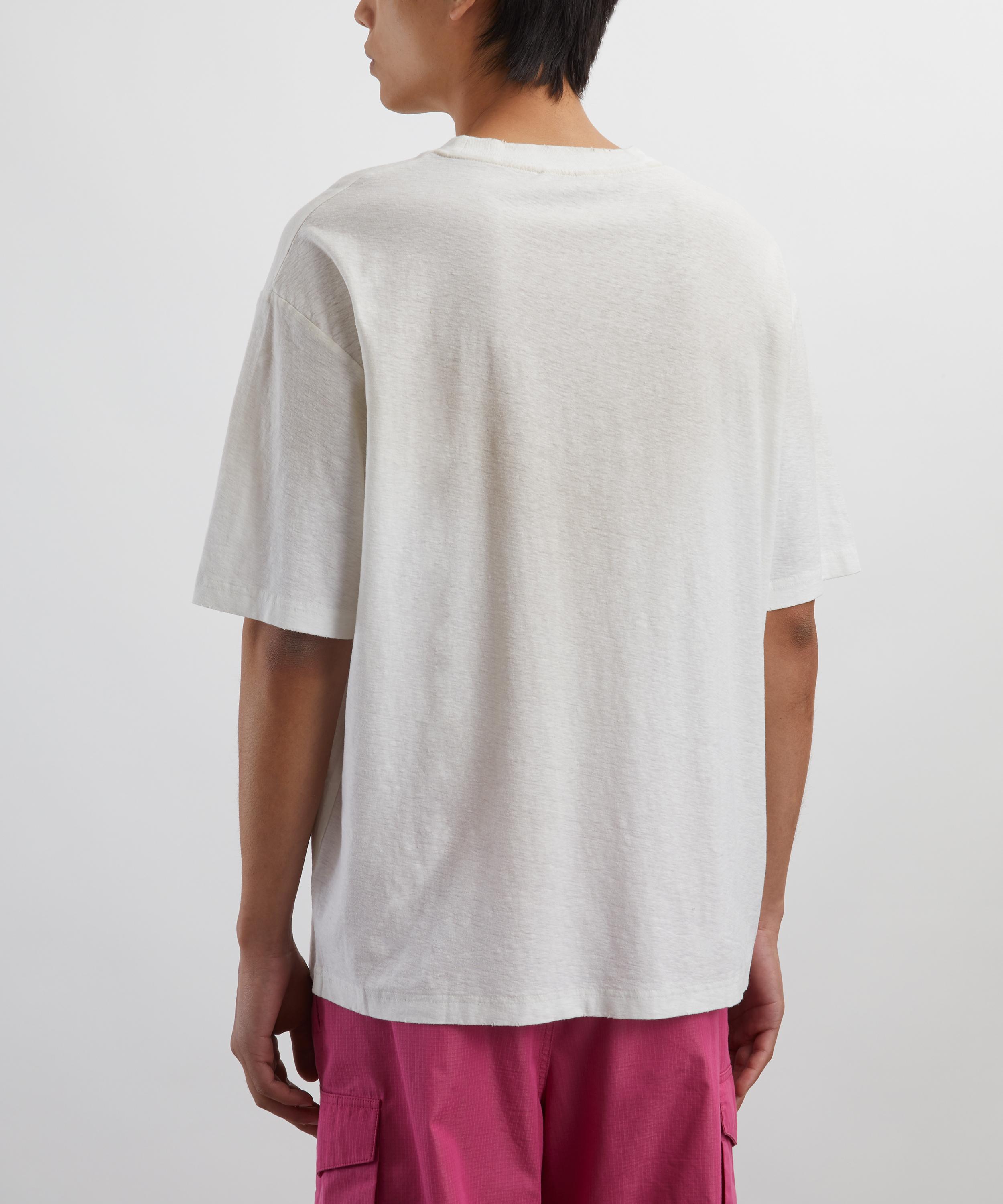 Acne Studios - Dusty White Relaxed Short-Sleeve Logo T-Shirt image number 3