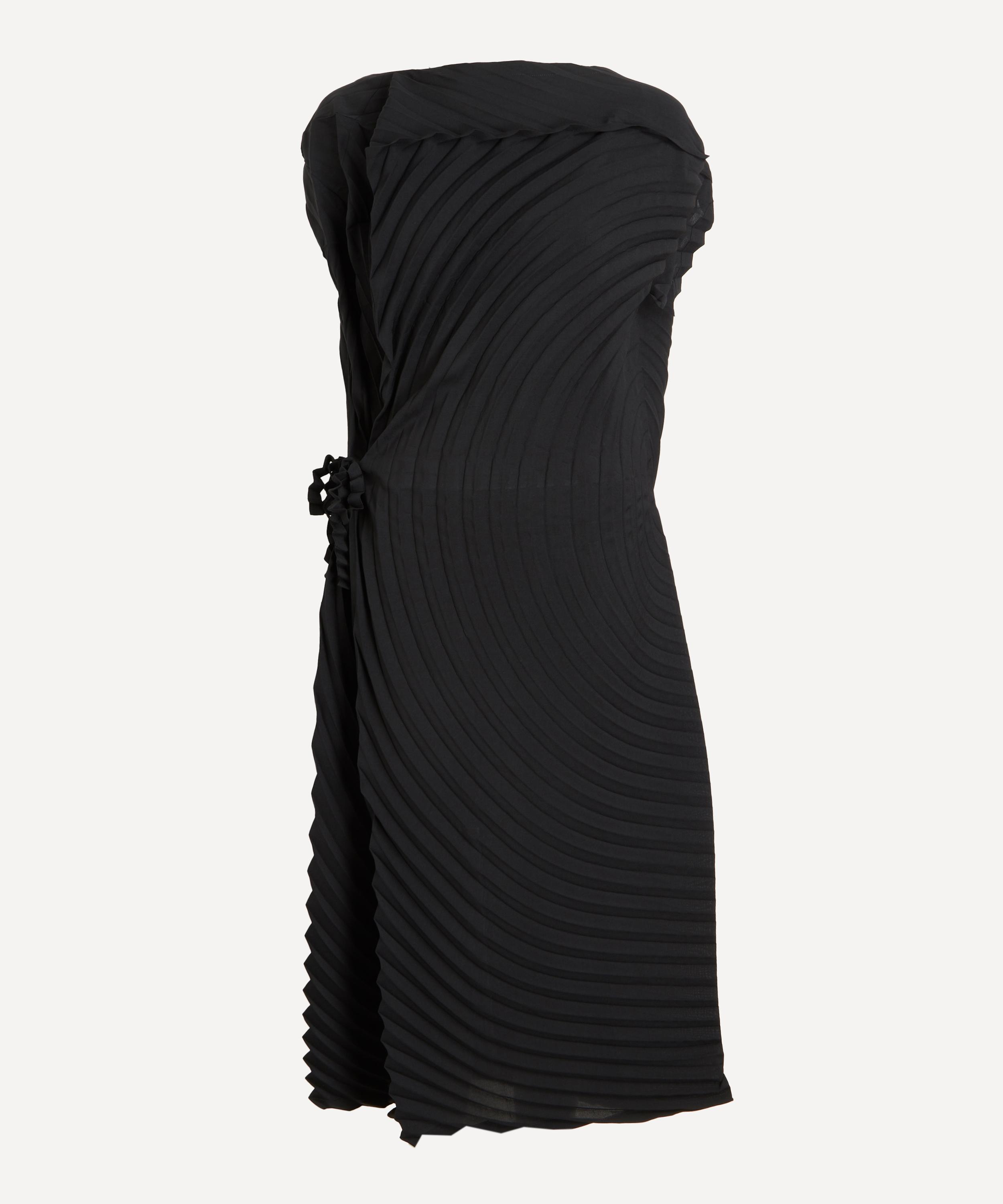 Issey Miyake - PAPER BAG PLEATS Black Midi Dress image number 0