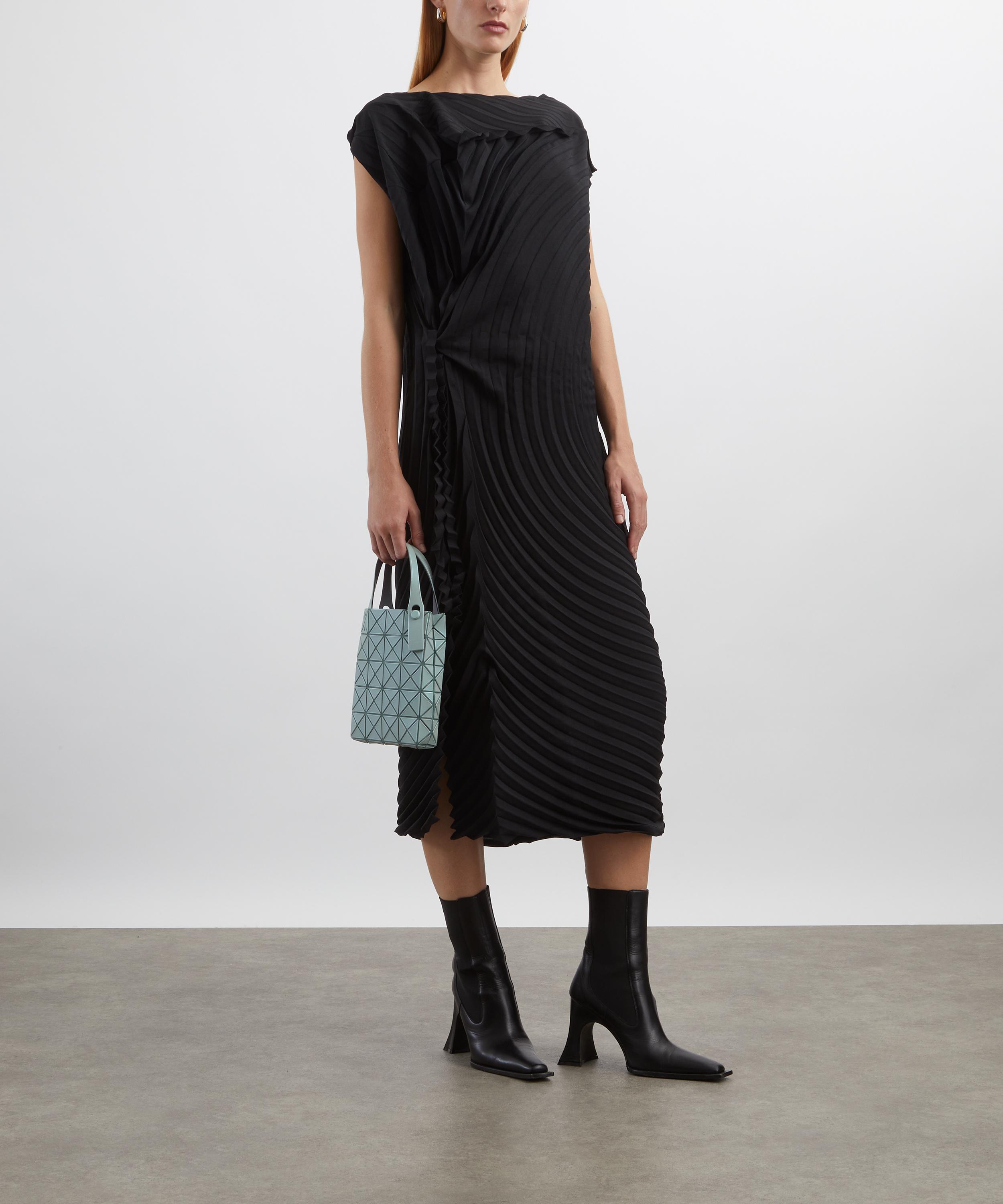 Issey Miyake - PAPER BAG PLEATS Black Midi Dress image number 1
