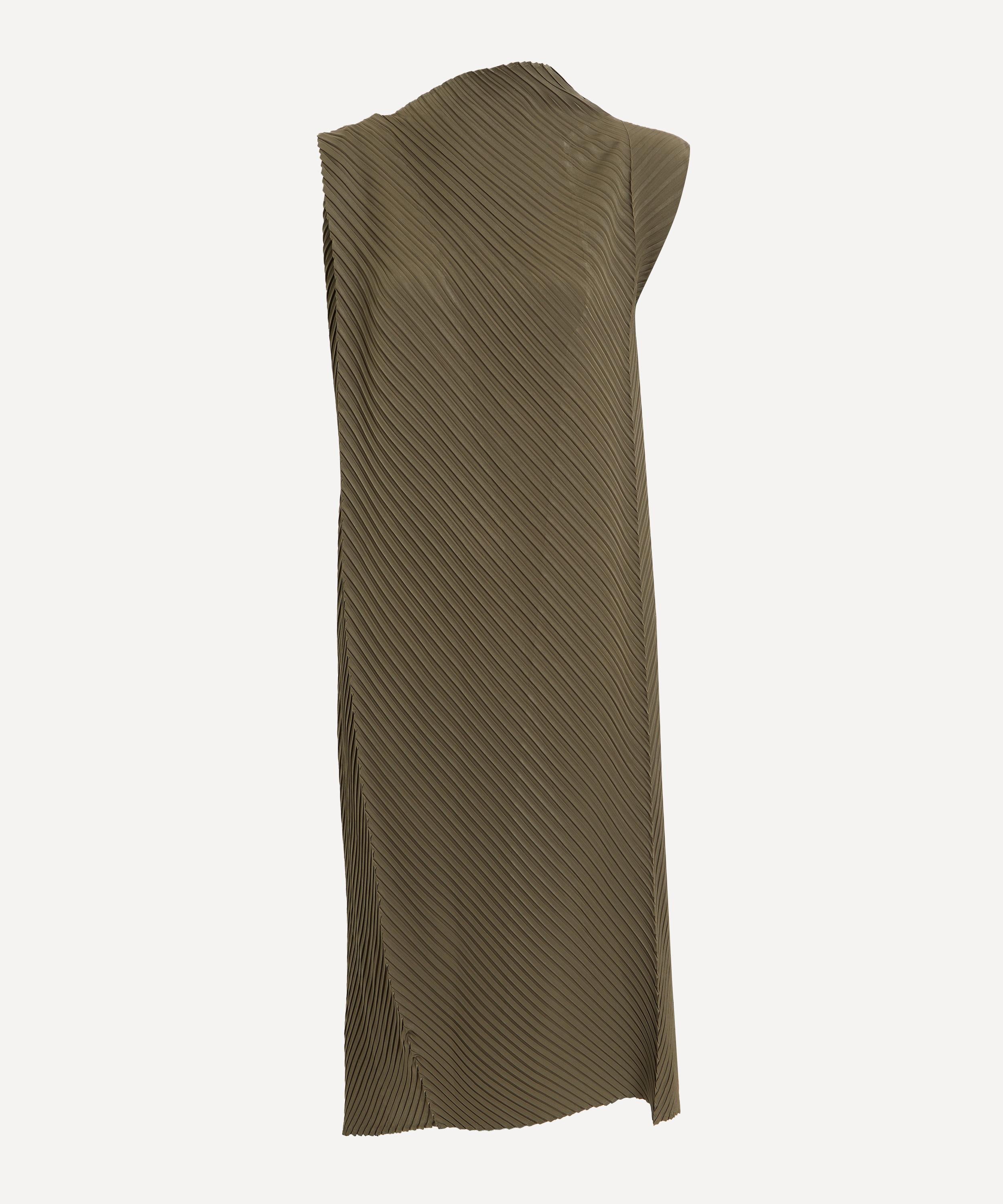 Issey Miyake - SOFT FOLD PLEATS Khaki Dress image number 0