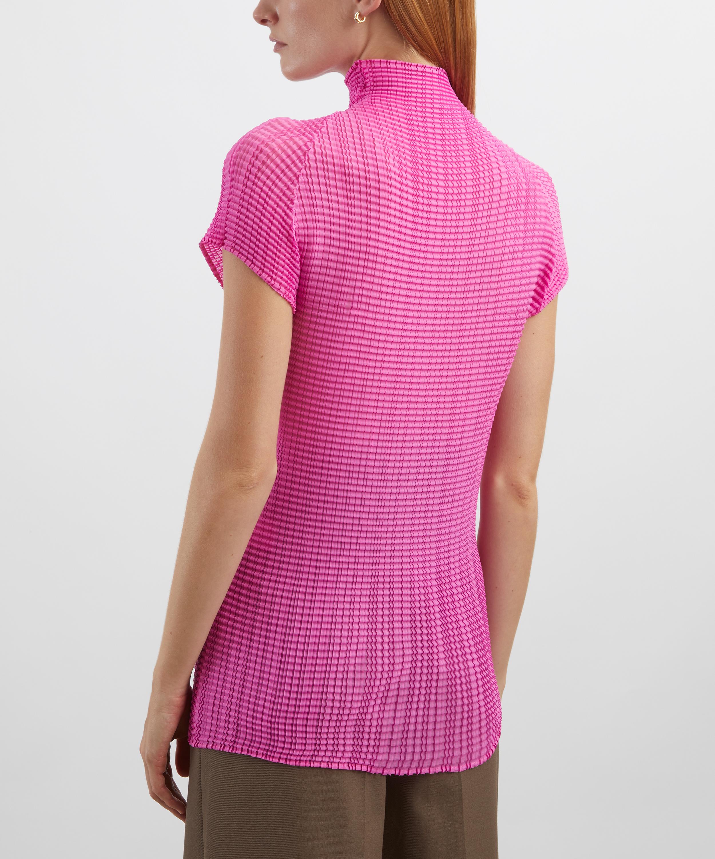 Issey Miyake - Pink Wooly Pleats-58 High-Neck Top image number 3