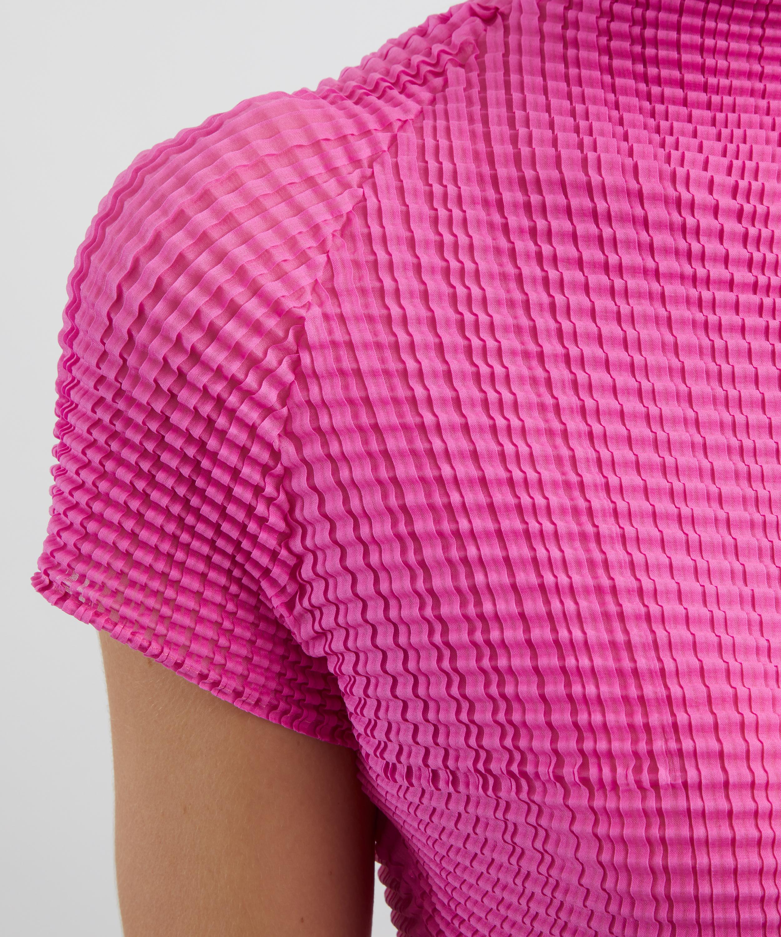 Issey Miyake - Pink Wooly Pleats-58 High-Neck Top image number 4