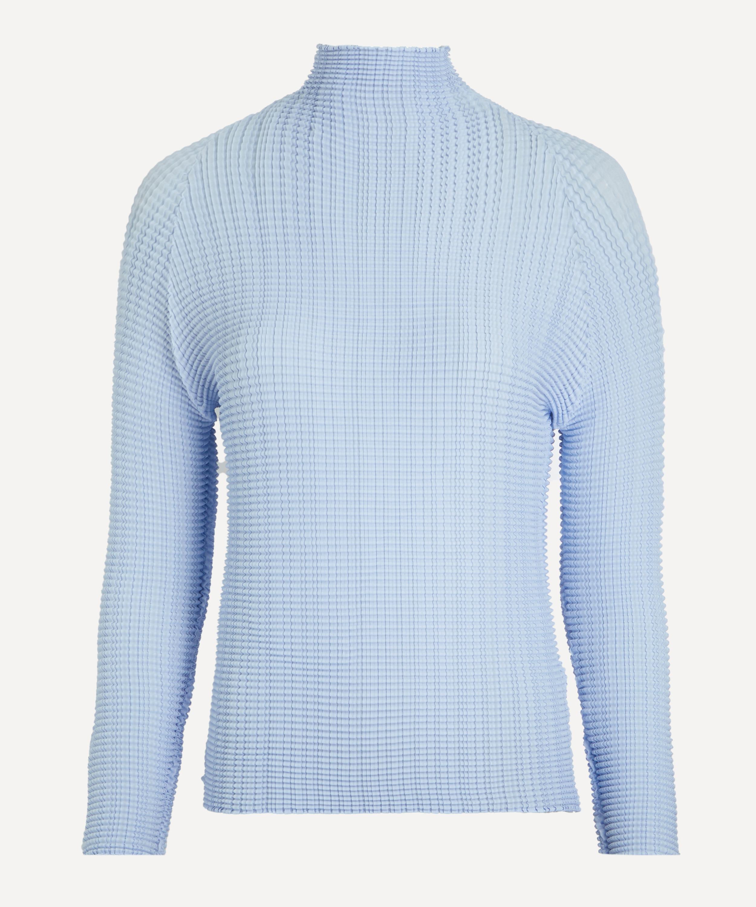 Issey Miyake - Light Blue Wooly Pleats-58 High-Neck Top image number 0