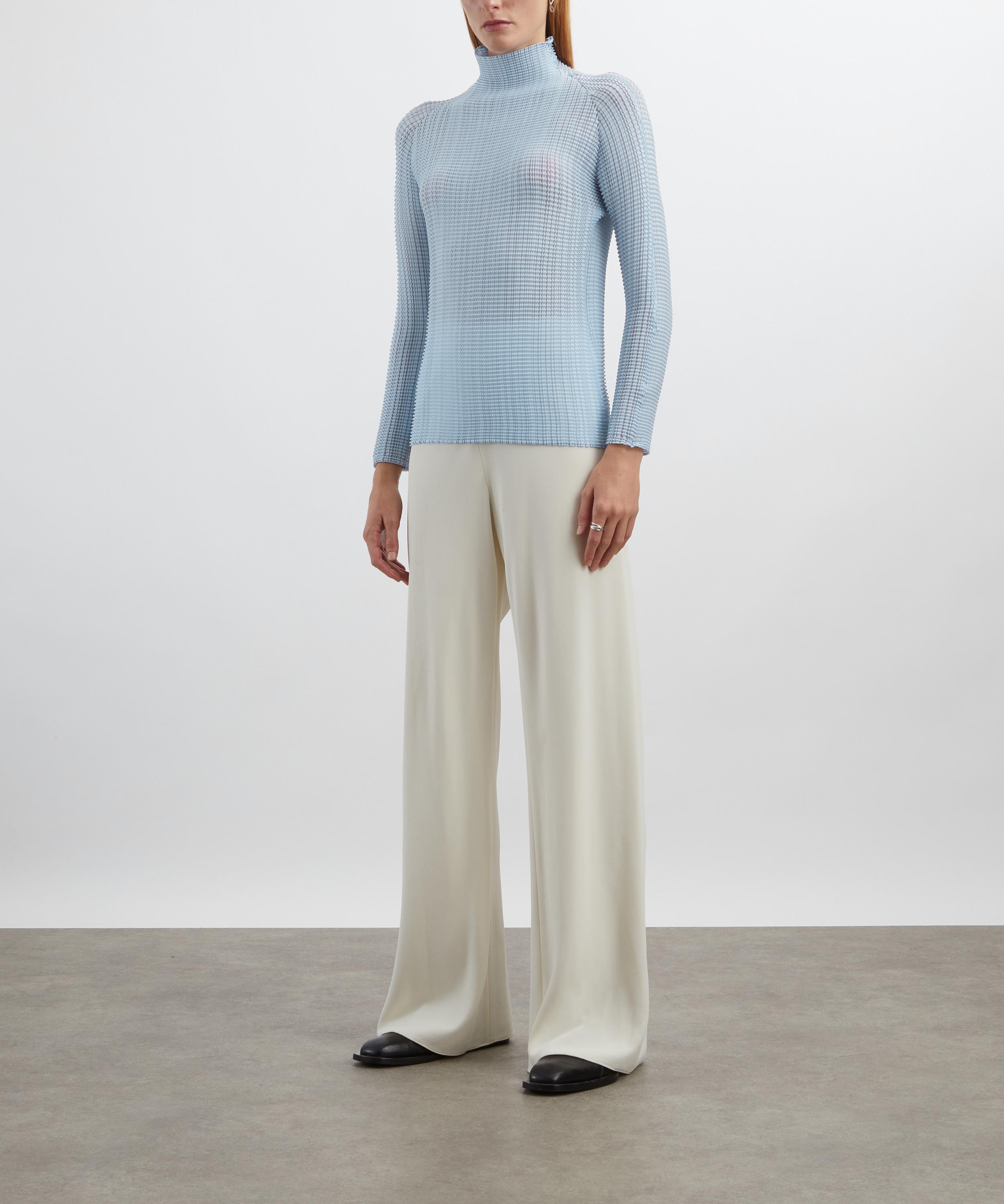Issey Miyake - Light Blue Wooly Pleats-58 High-Neck Top image number 1