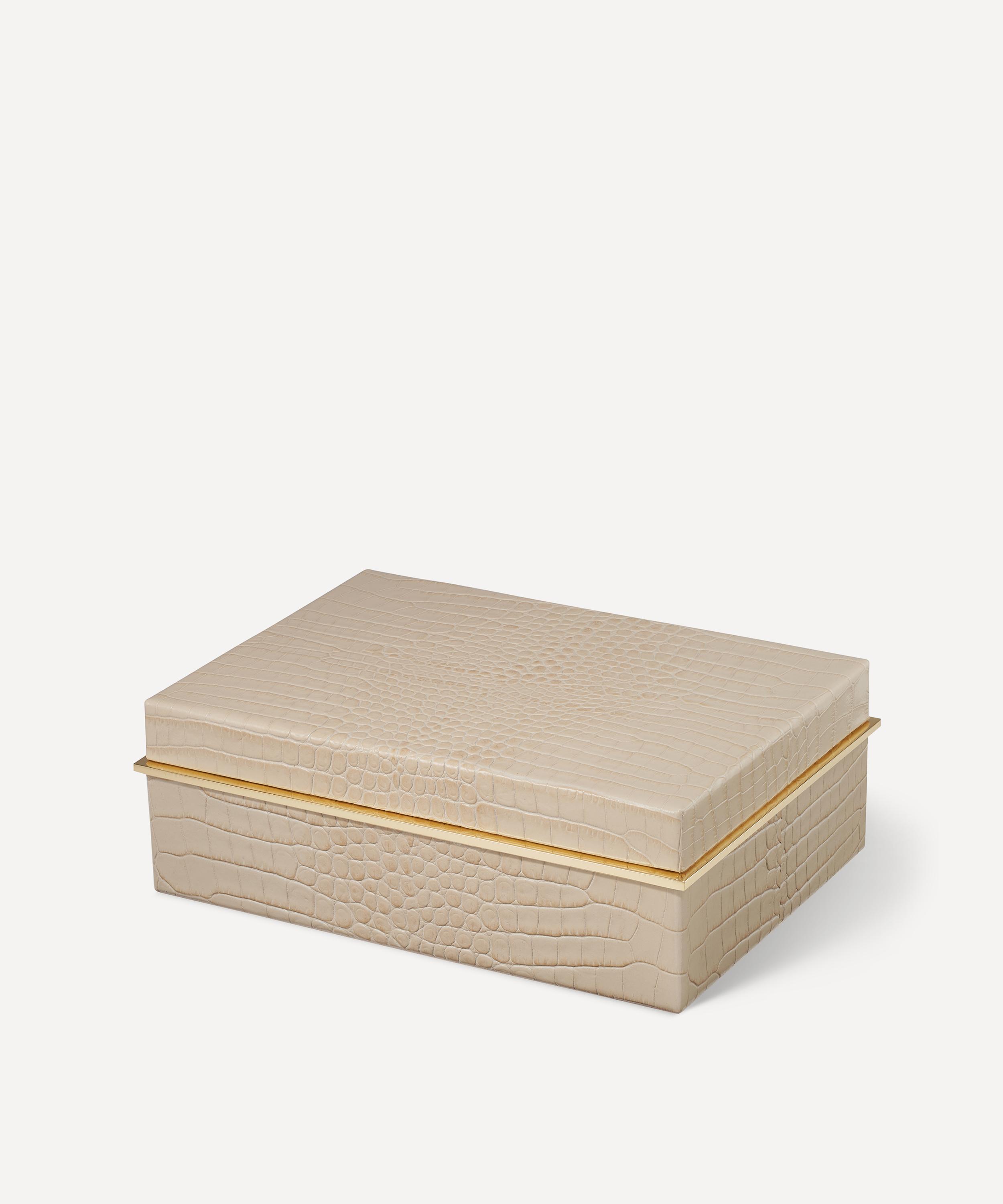 AERIN - Classic Croc-Embossed Leather Small Box