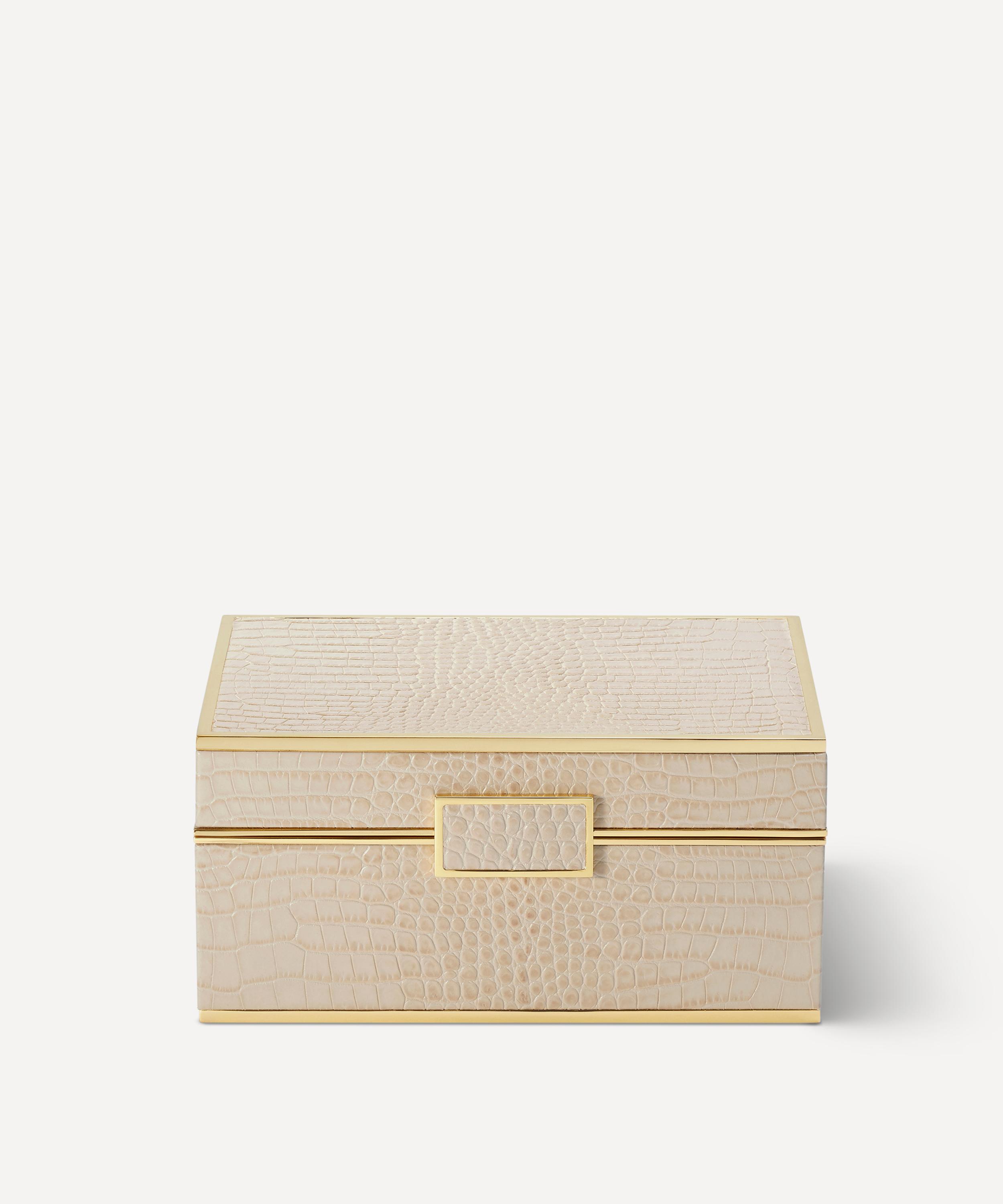 AERIN - Classic Croc-Embossed Leather Jewellery Box image number 0