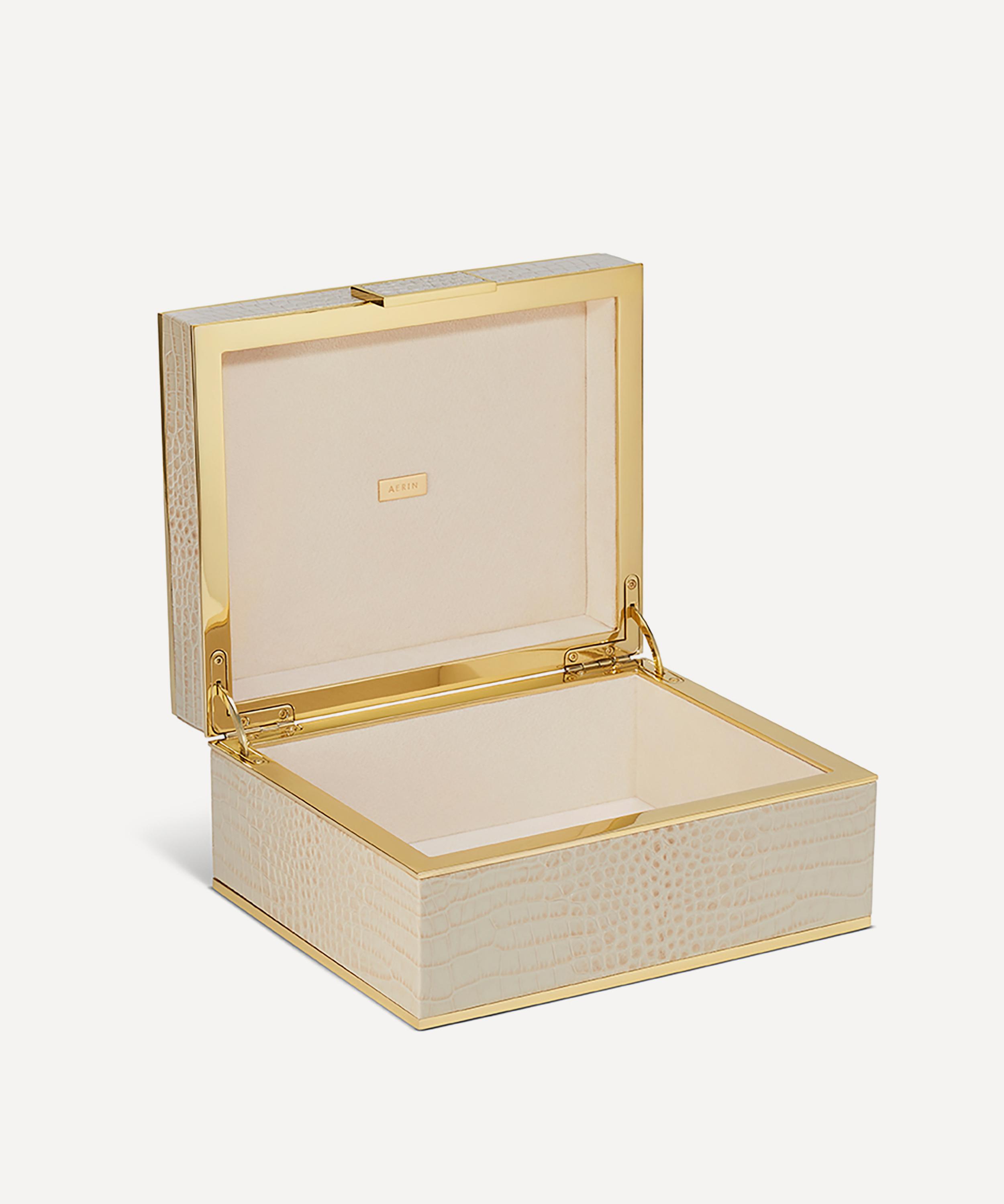 AERIN - Classic Croc-Embossed Leather Jewellery Box image number 1