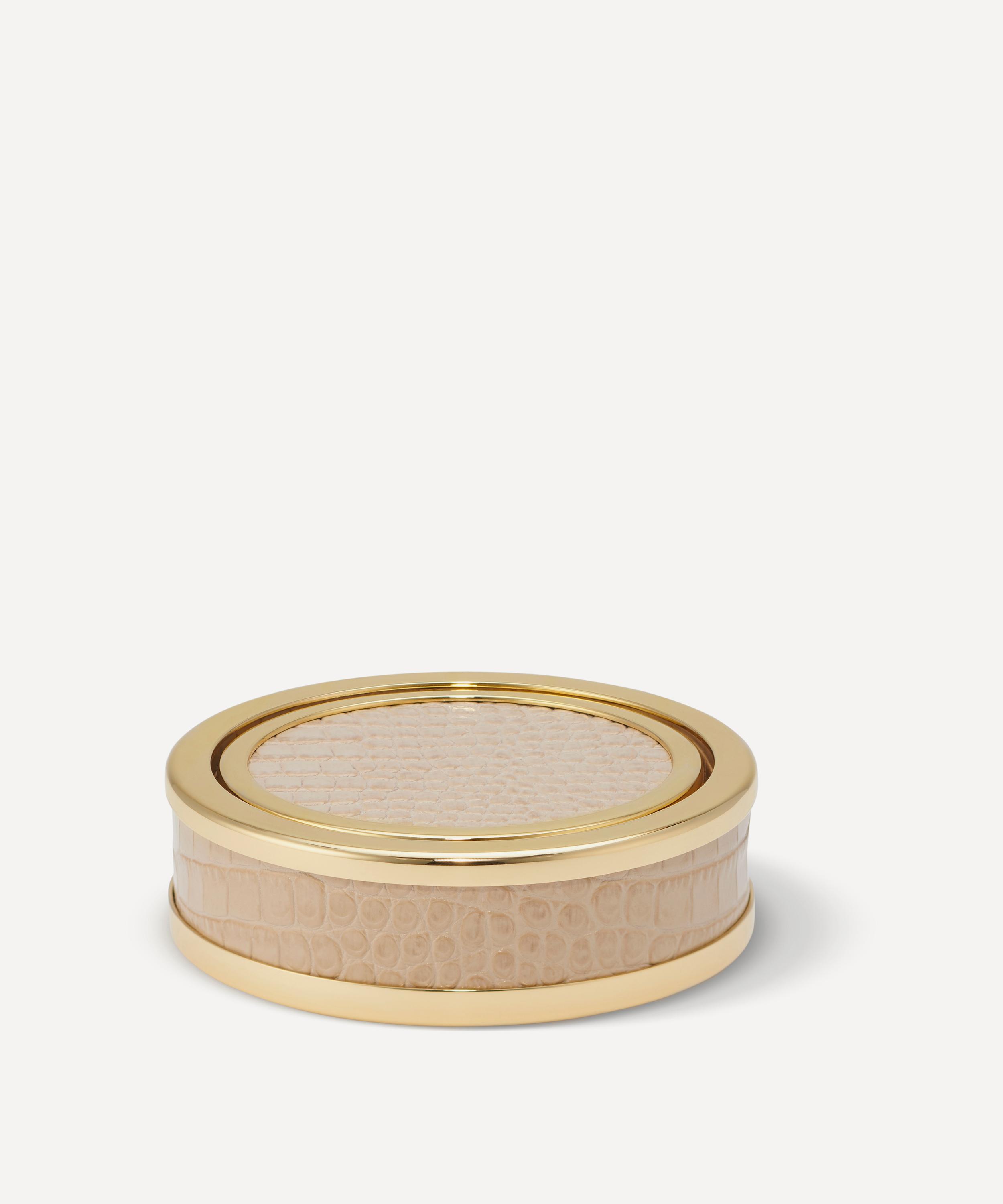 AERIN - Croc-Embossed Leather Coasters Set of Four
