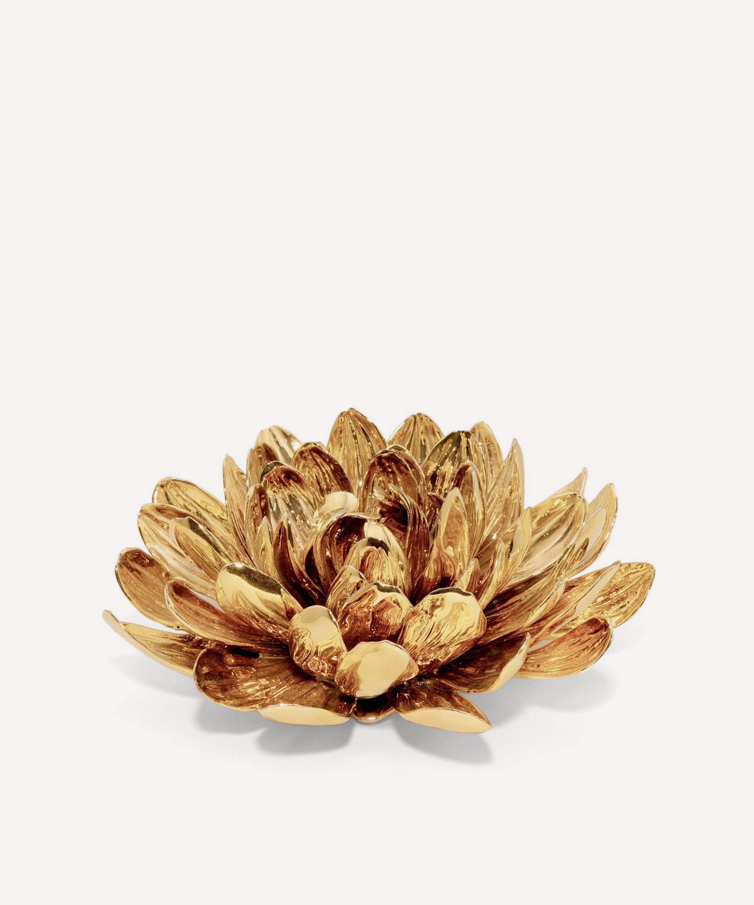AERIN - Dahlia Porcelain Gilded Flower image number 0