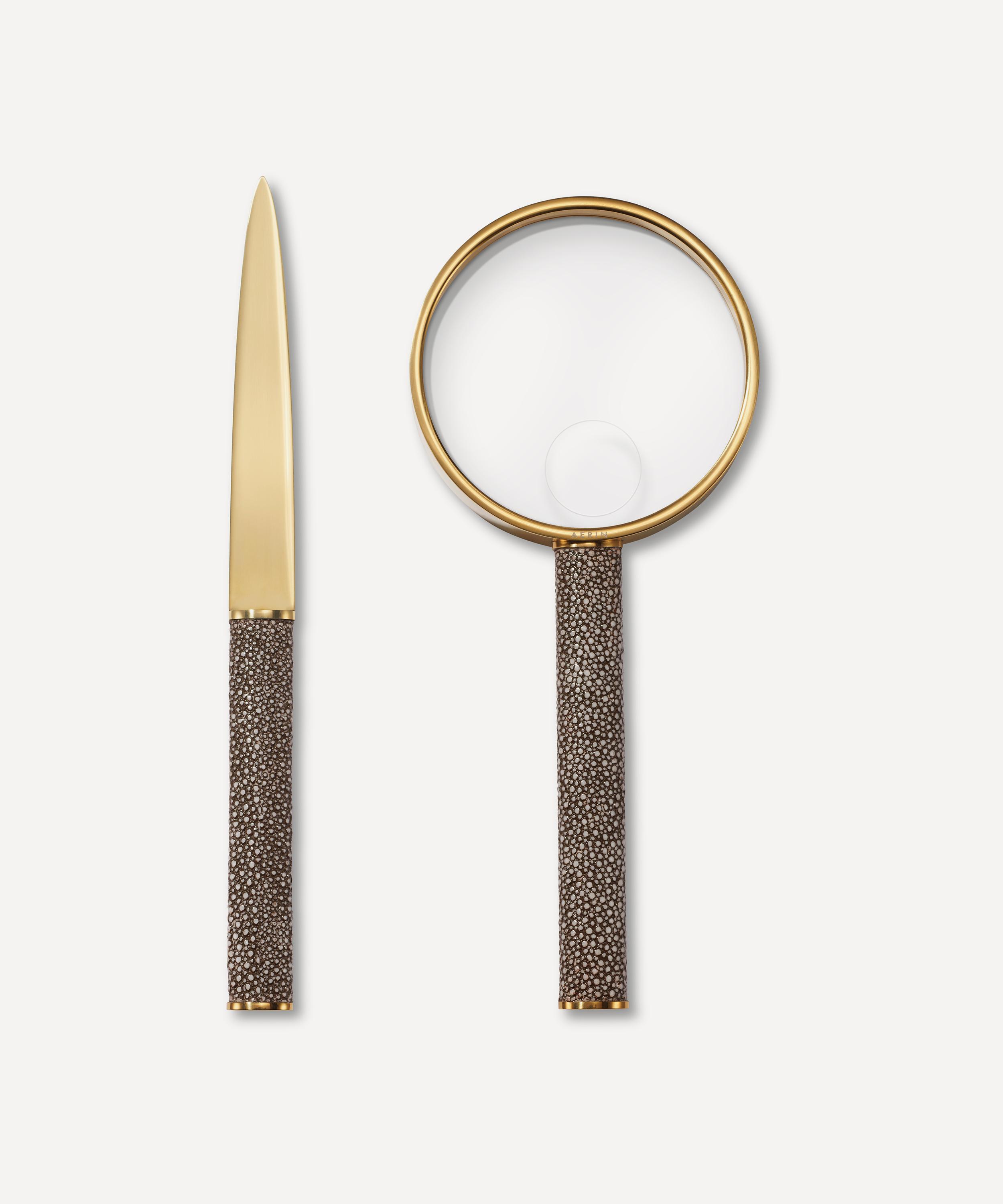 AERIN - Shagreen Magnifying Glass and Letter Opener Set image number 0