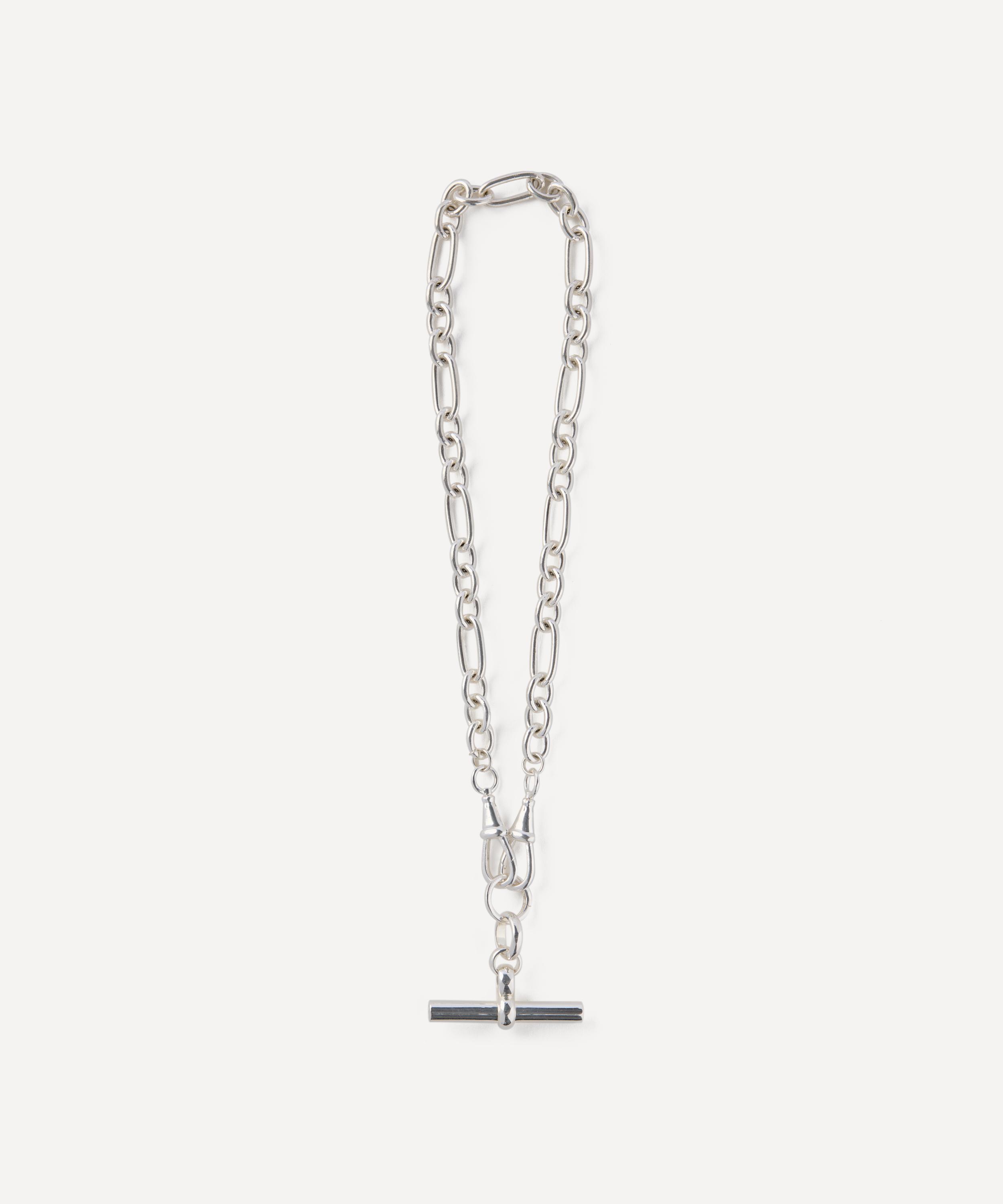 Tilly Sveaas - Sterling Silver Giant T-Bar on Watch Clipt Chain Necklace image number 0