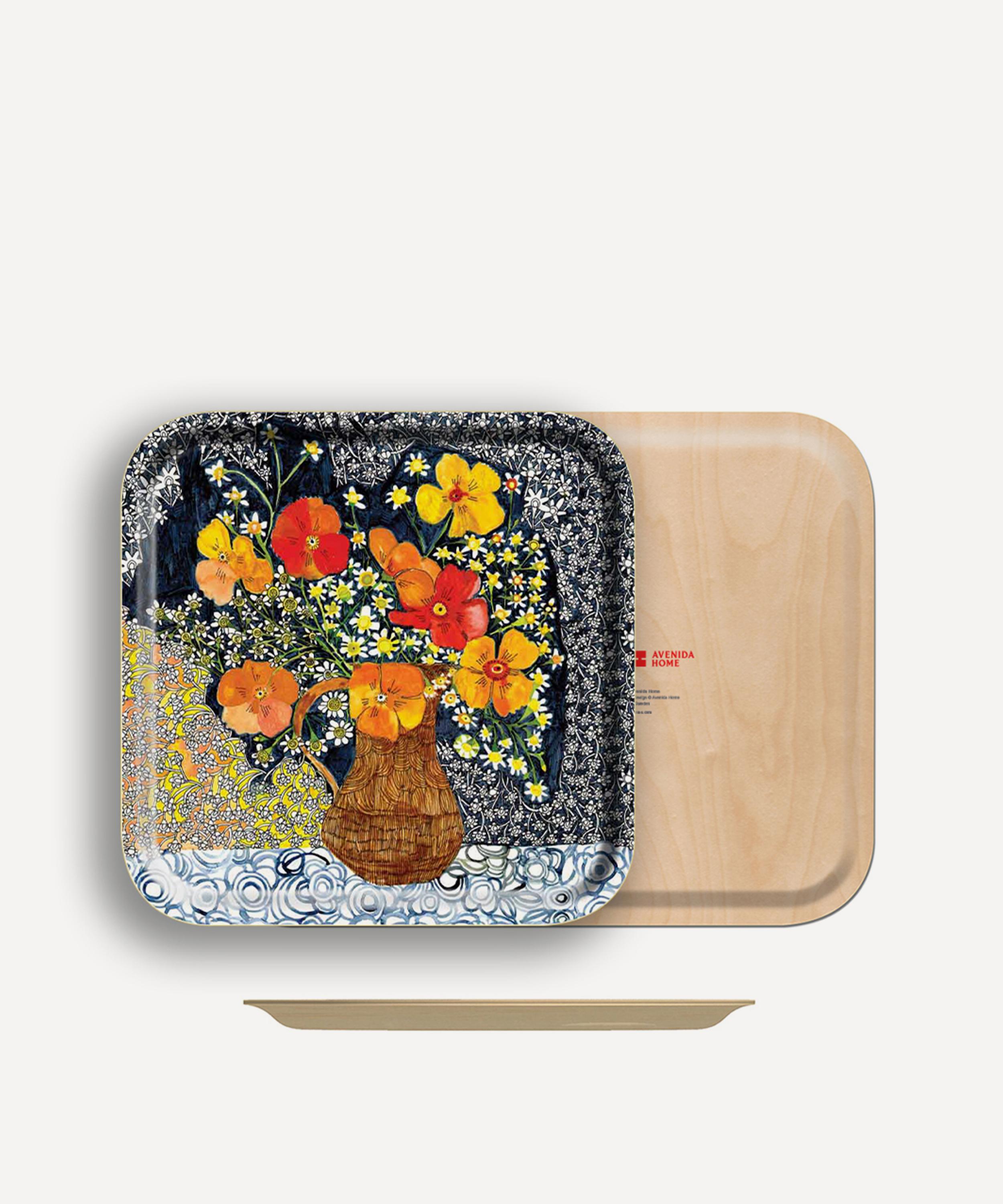 Avenida Home - Orange Flowers Tray image number 1