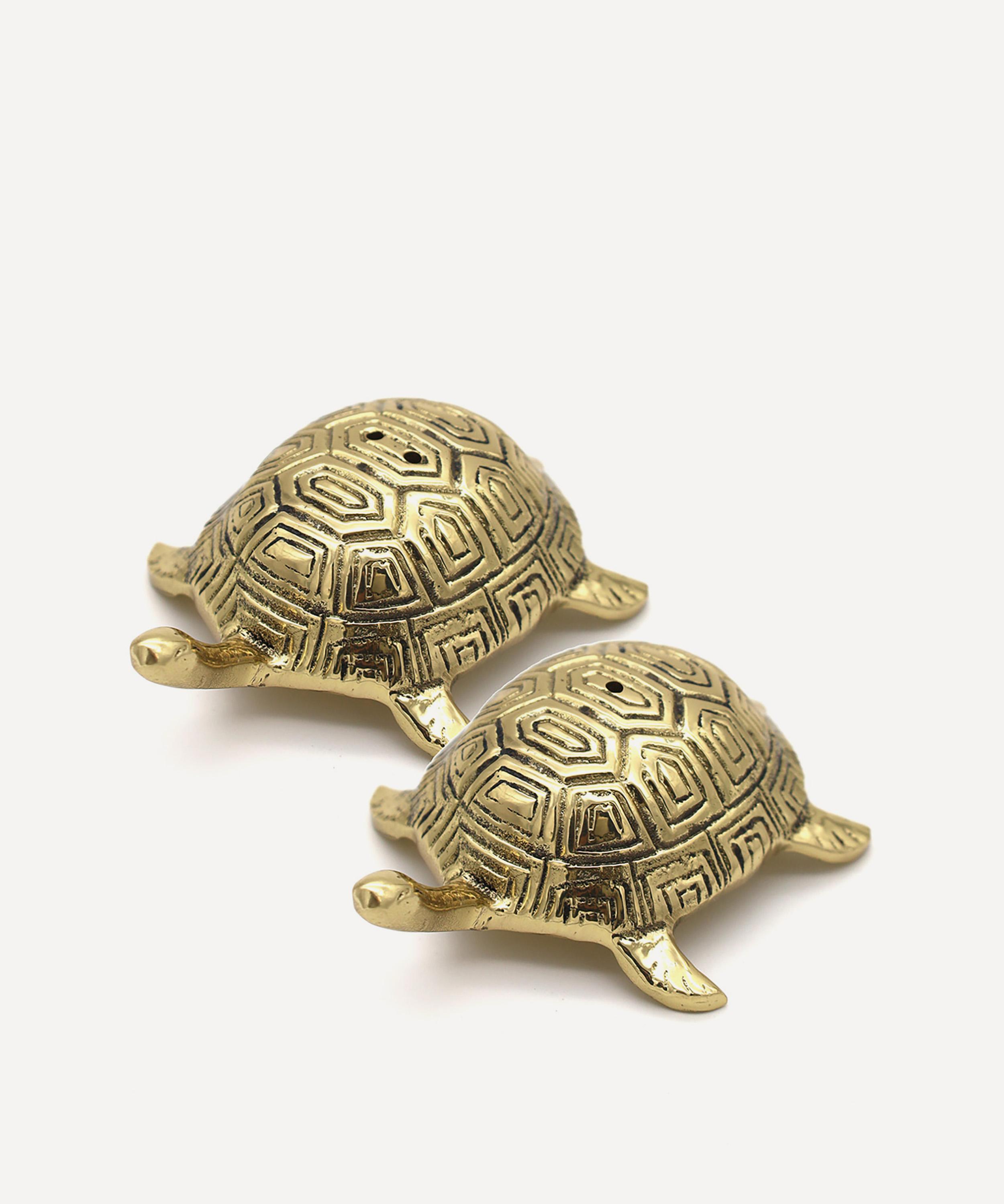 Culinary Concepts - Brass Turtle Salt and Pepper Cruet Set image number 0