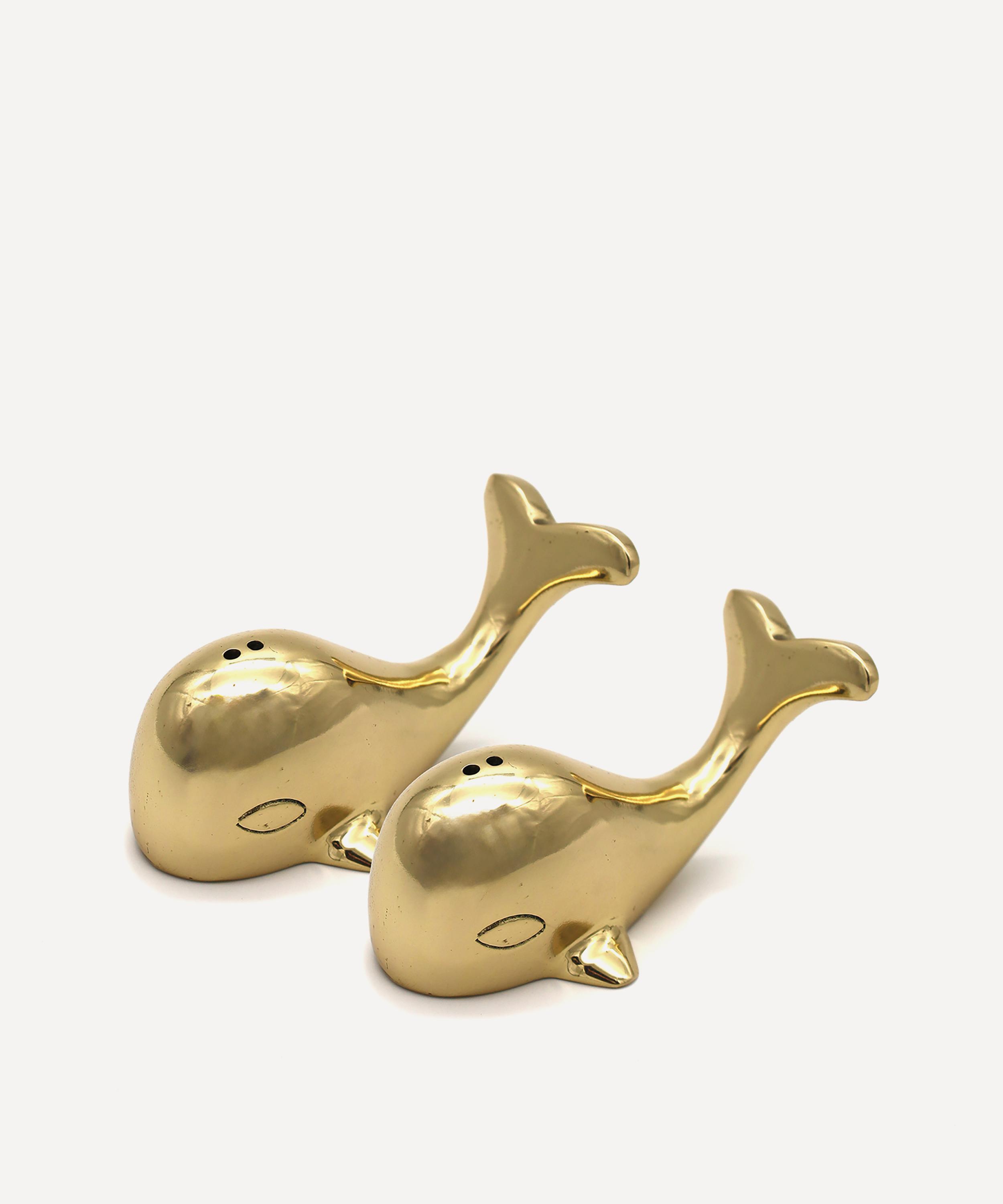 Culinary Concepts - Brass Whale Salt and Pepper Cruet Set