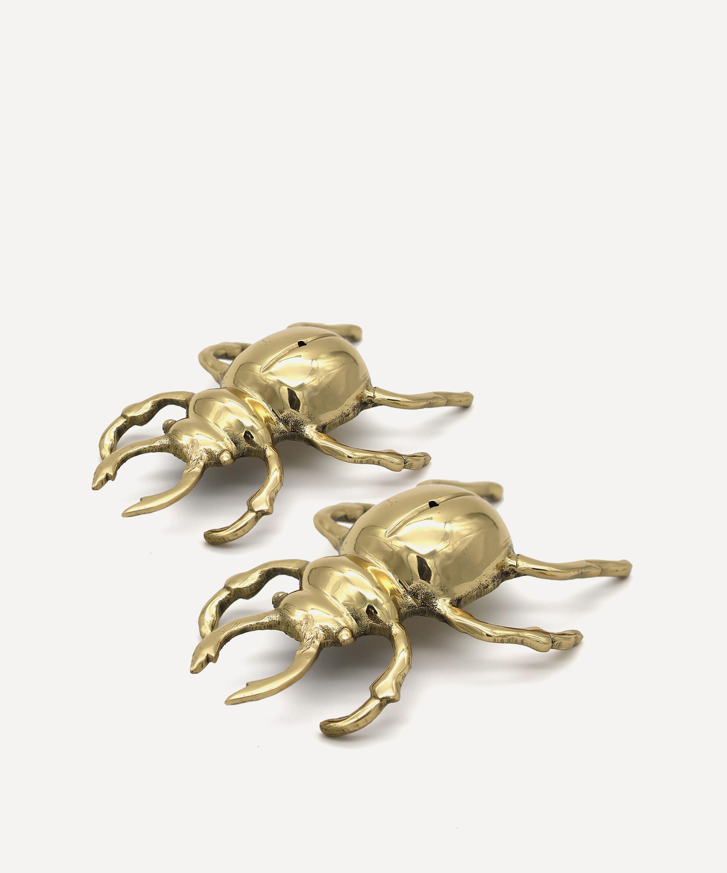 Culinary Concepts - Brass Stag Beetle Salt and Pepper Cruet Set image number 0