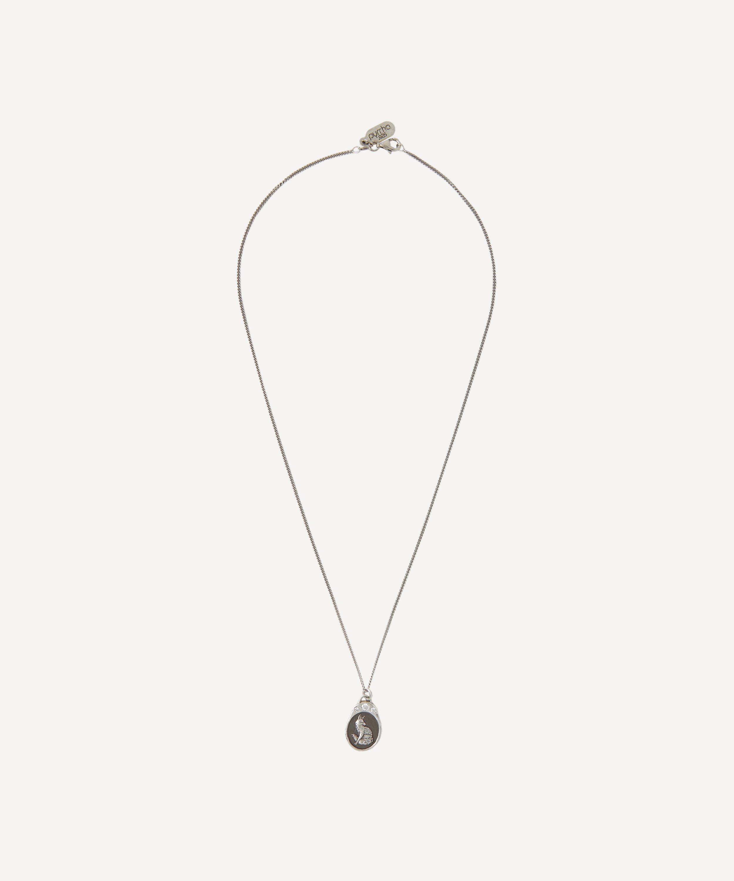 Pyrrha - Sterling Silver Trust in Yourself Diamond Crown Necklace image number 2