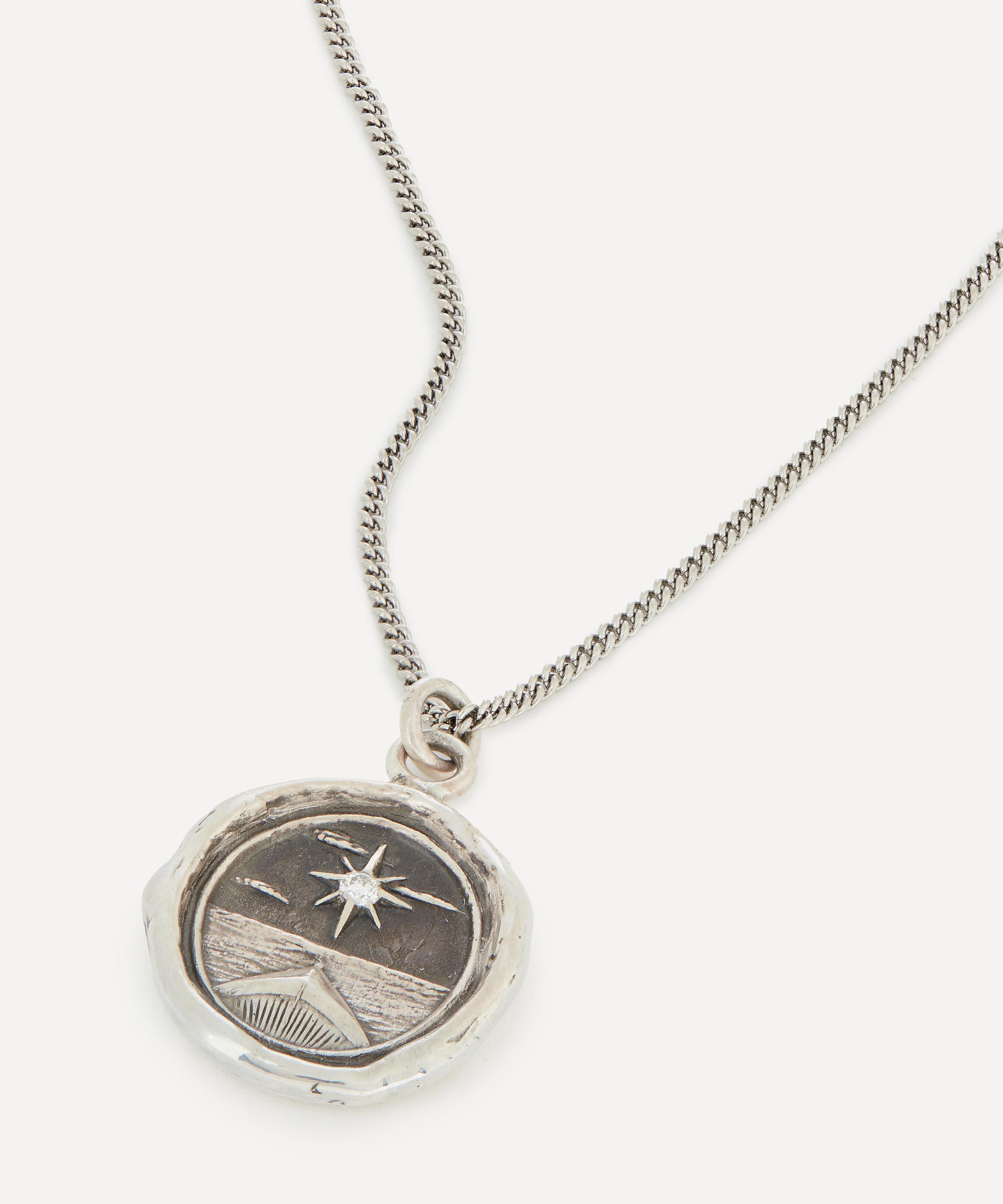 Pyrrha - Sterling Silver North Star Diamond Set Talisman Necklace