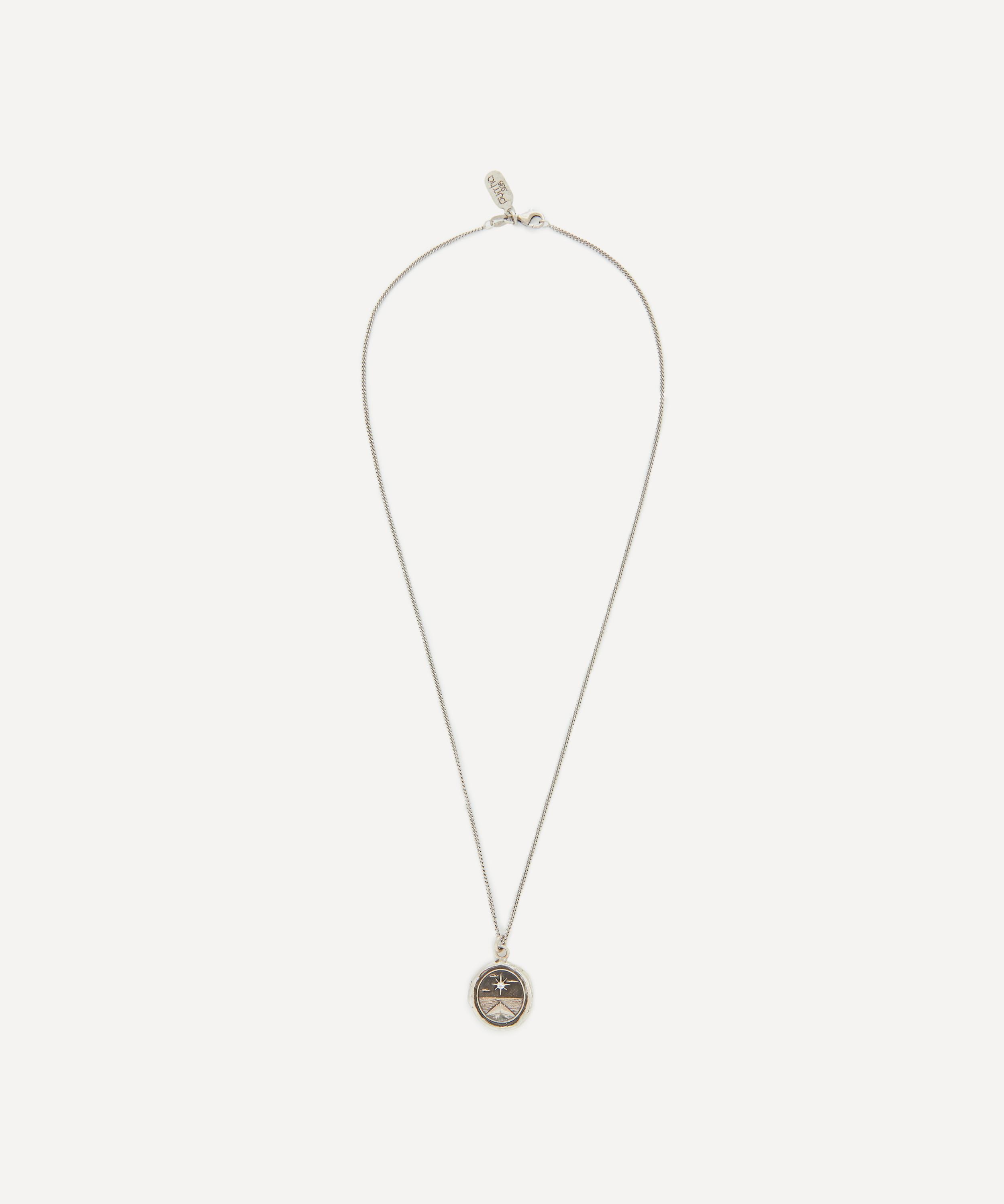 Pyrrha - Sterling Silver North Star Diamond Set Talisman Necklace image number 1