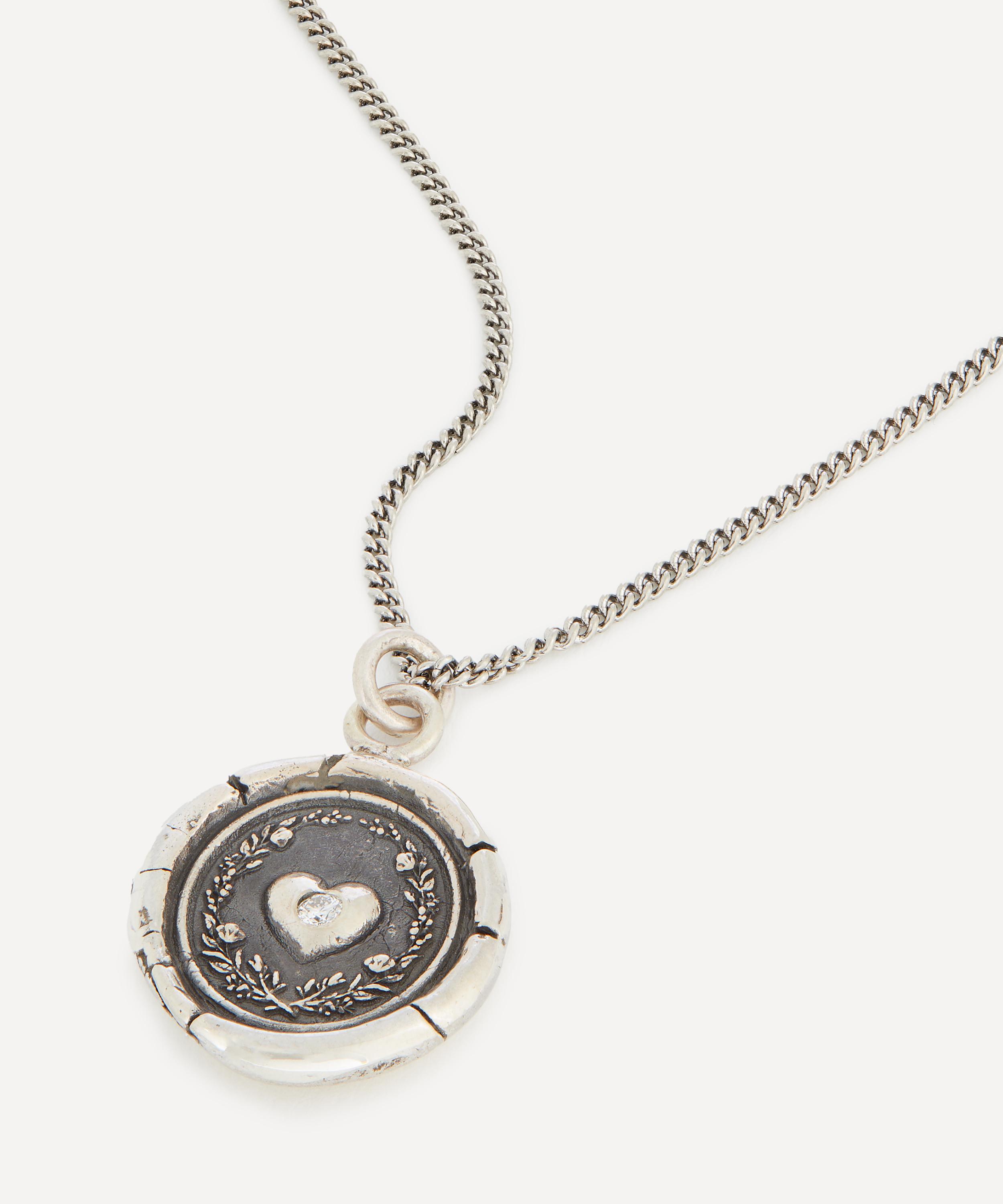 Pyrrha - Sterling Silver Self-Love Diamond Set Talisman Necklace