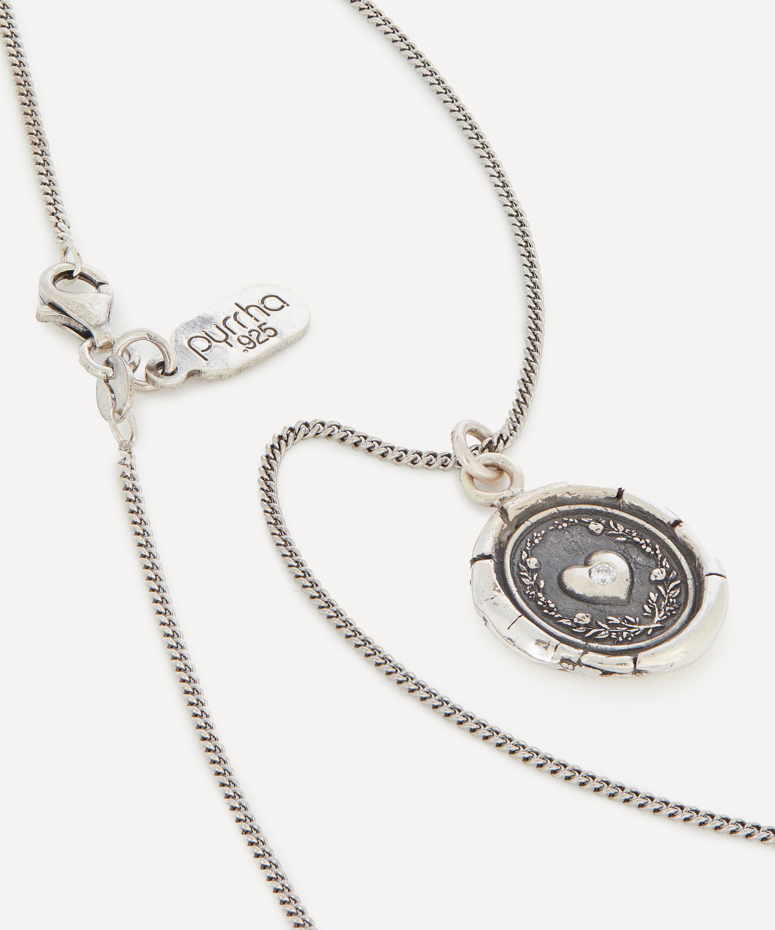 Pyrrha - Sterling Silver Self-Love Diamond Set Talisman Necklace image number 2