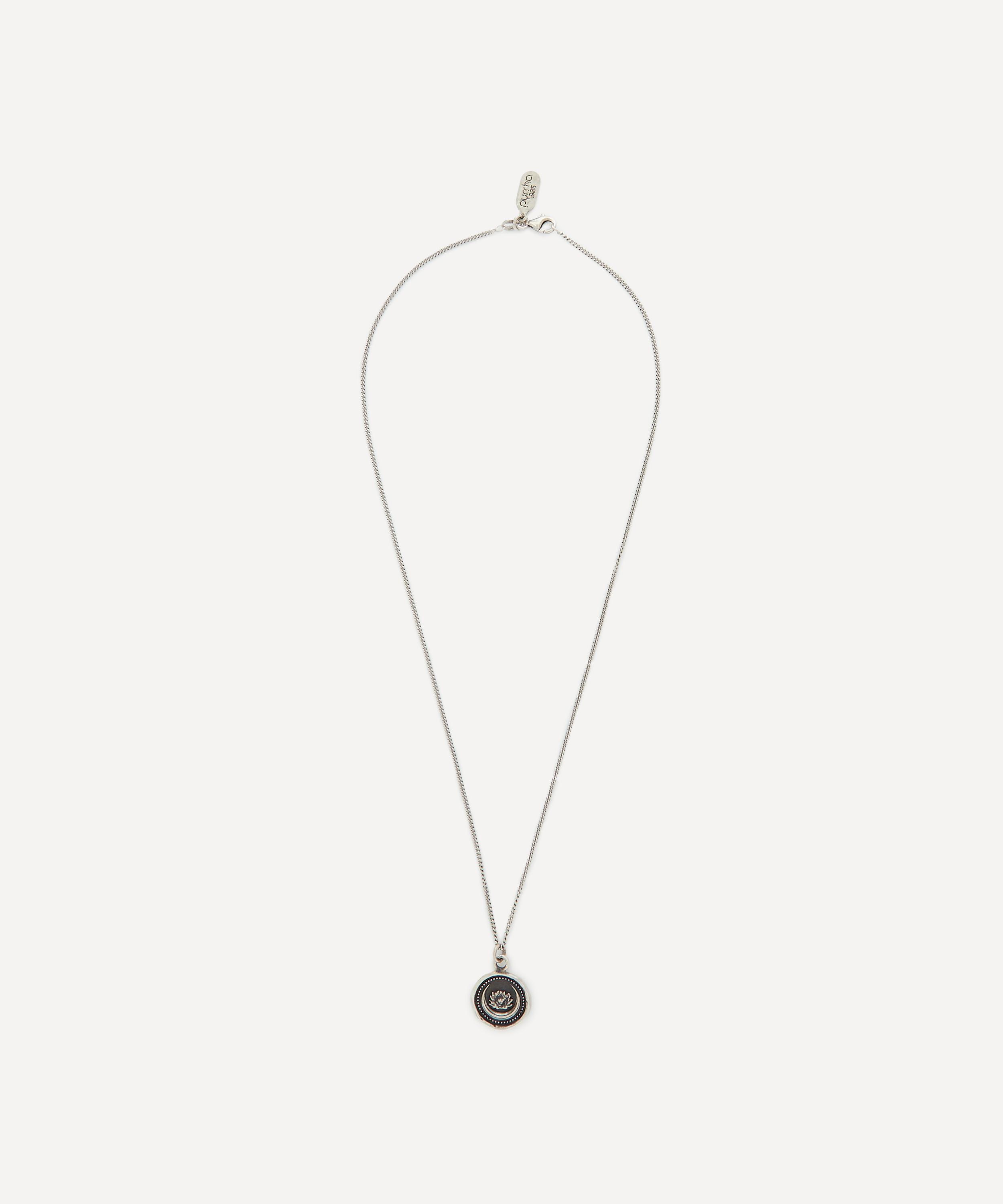 Pyrrha - Sterling Silver Lotus Flower Pendant Necklace image number 1