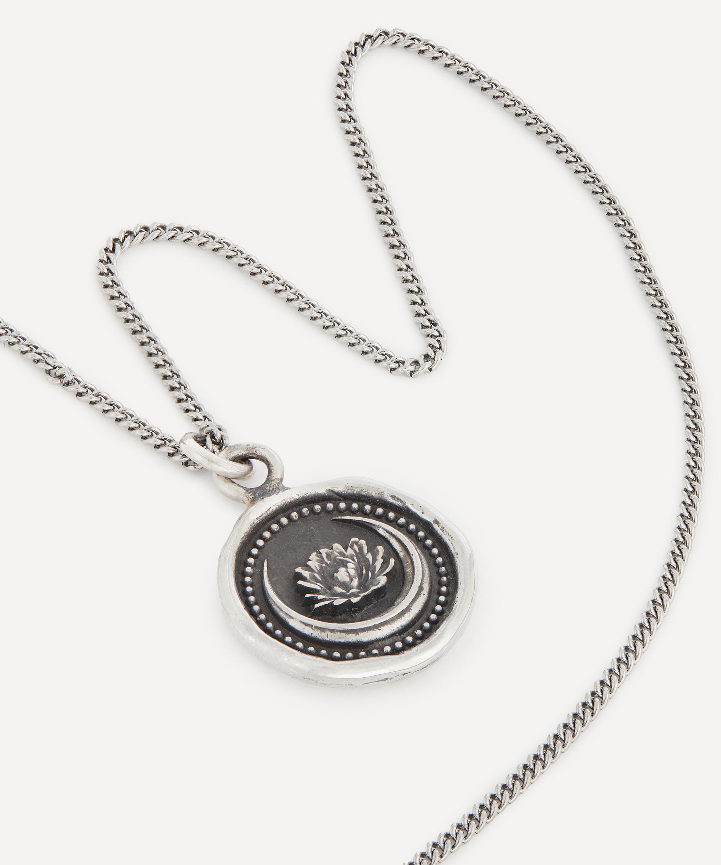 Pyrrha - Sterling Silver Lotus Flower Pendant Necklace image number 2