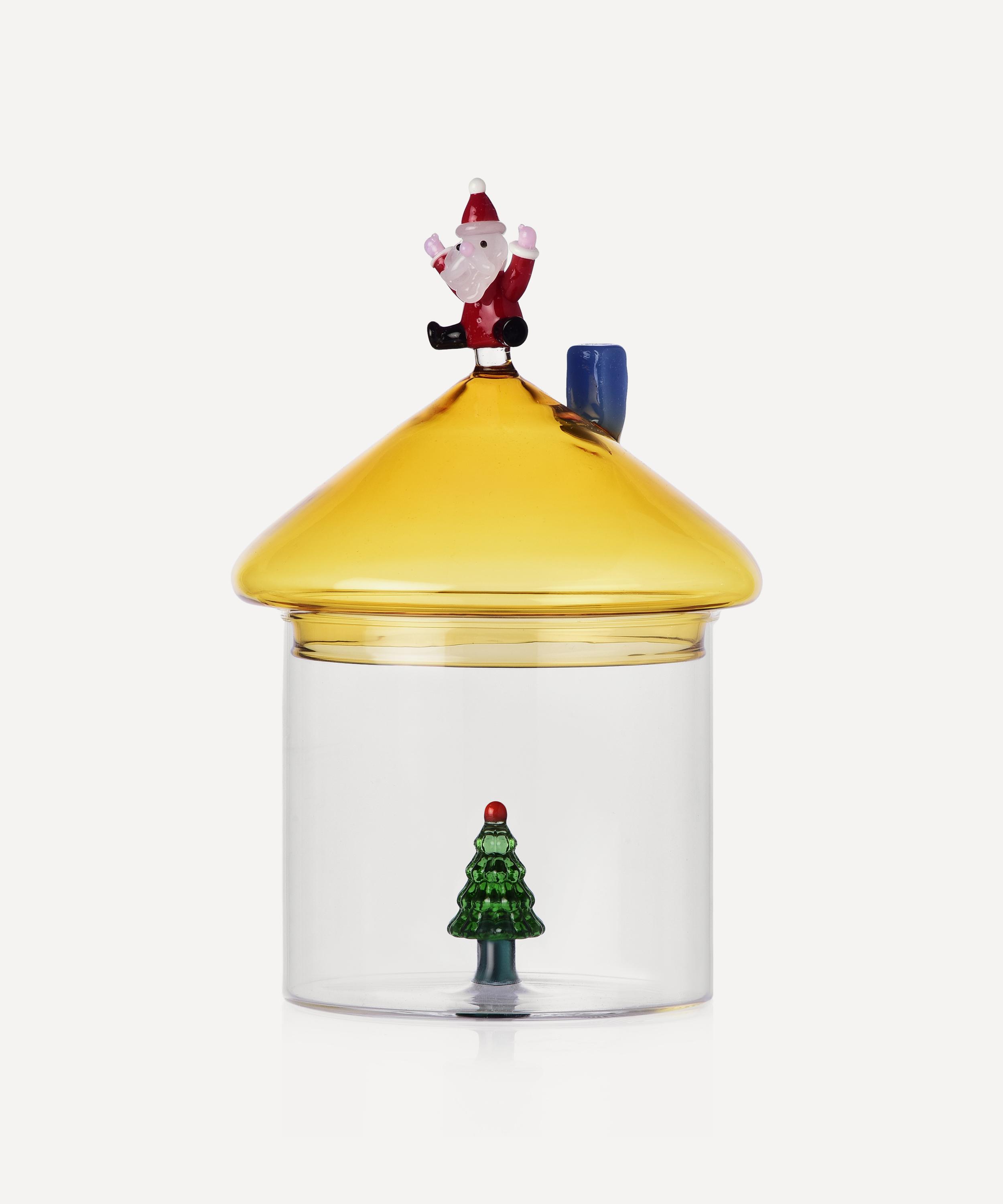 Christmas - Box Jumping Santa and Christmas Tree Glass and Lid