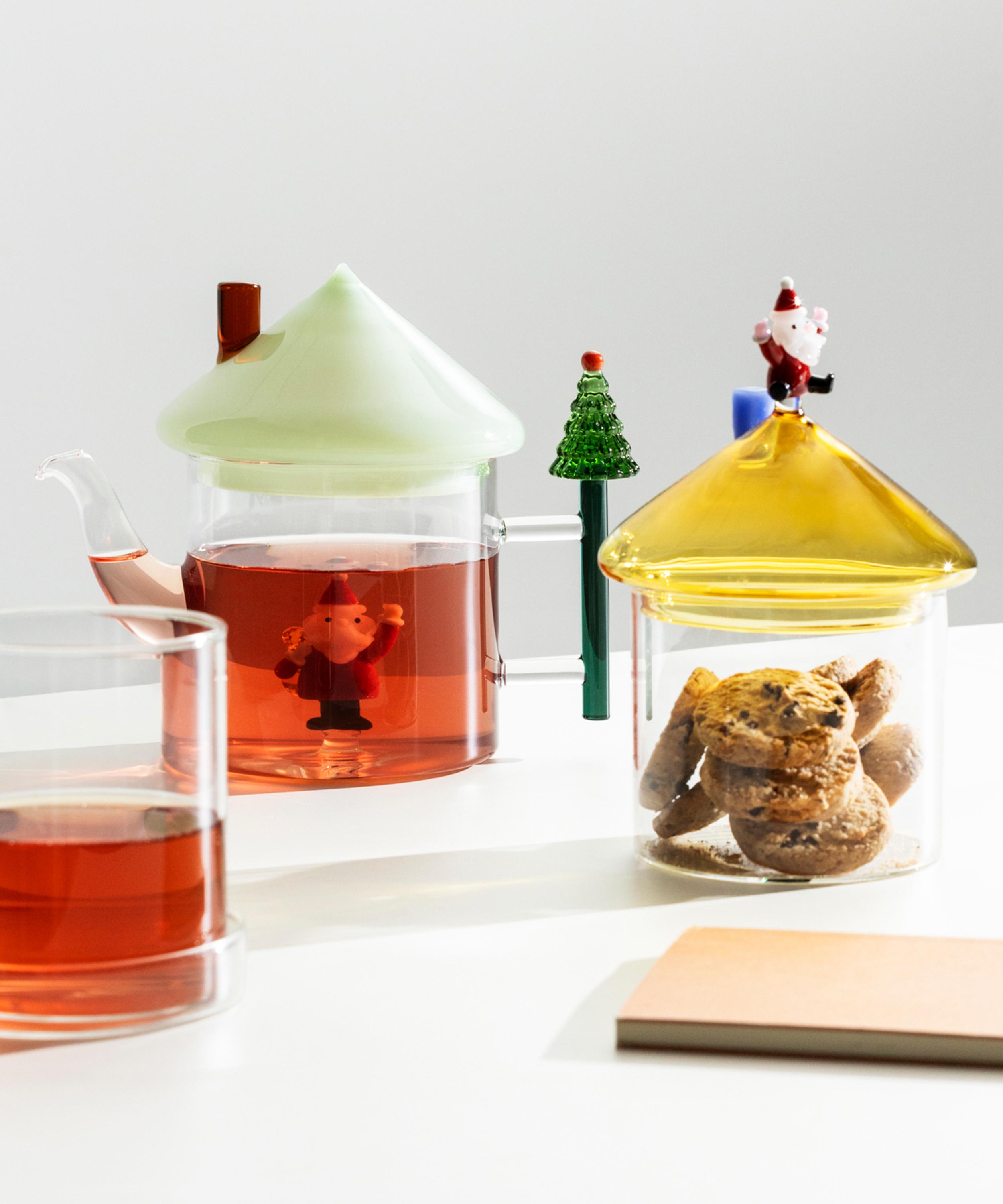 Christmas - Box Jumping Santa and Christmas Tree Glass and Lid image number 1