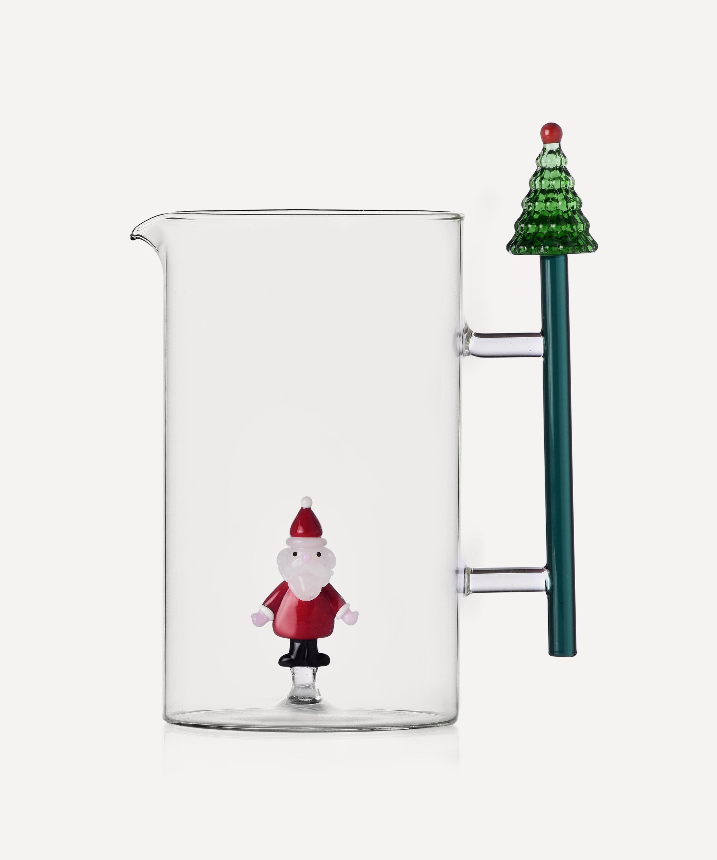 Christmas - Christmas Tree and Santa Claus Glass Jug