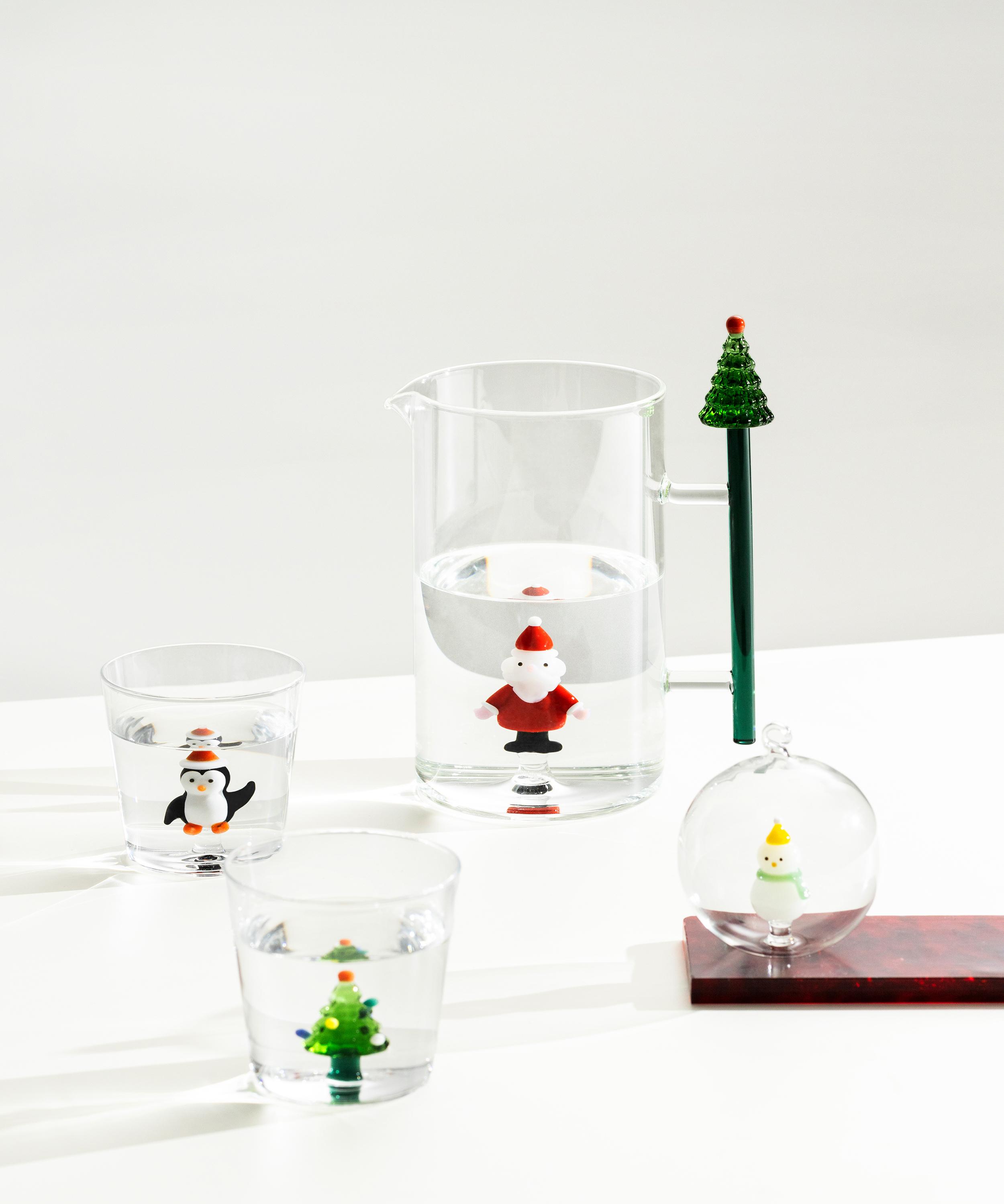 Christmas - Christmas Tree and Santa Claus Glass Jug image number 1