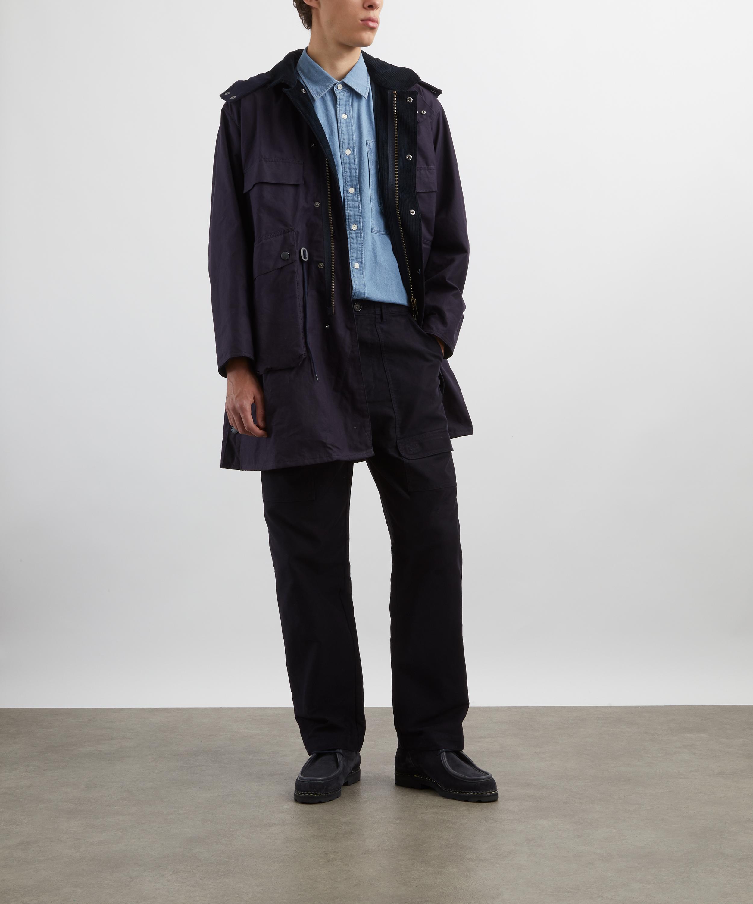 Barbour - x Kaptain Sunshine Dark Indigo Oversized Bedale Casual Field Coat image number 1