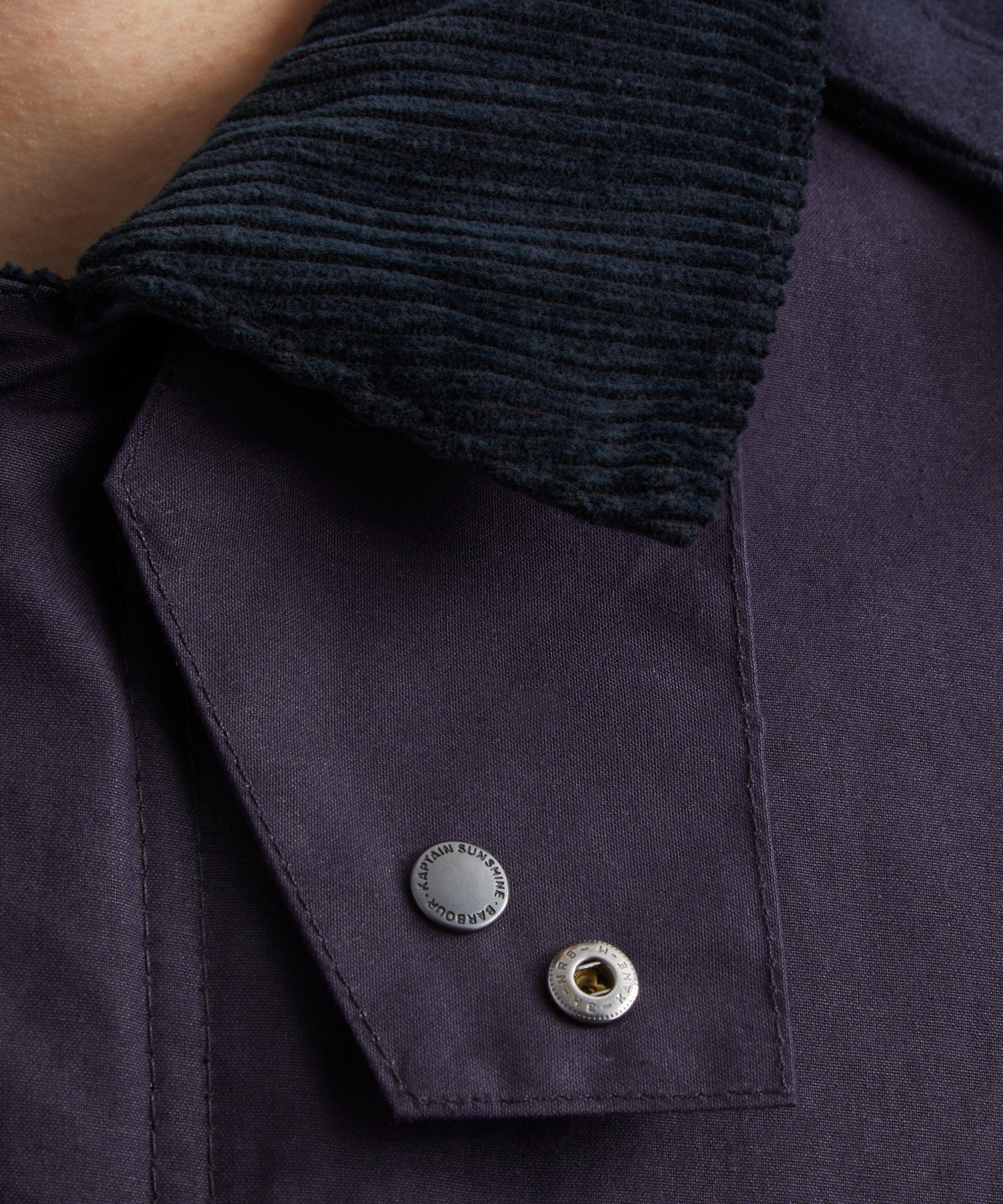Barbour - x Kaptain Sunshine Dark Indigo Oversized Bedale Casual Field Coat image number 4