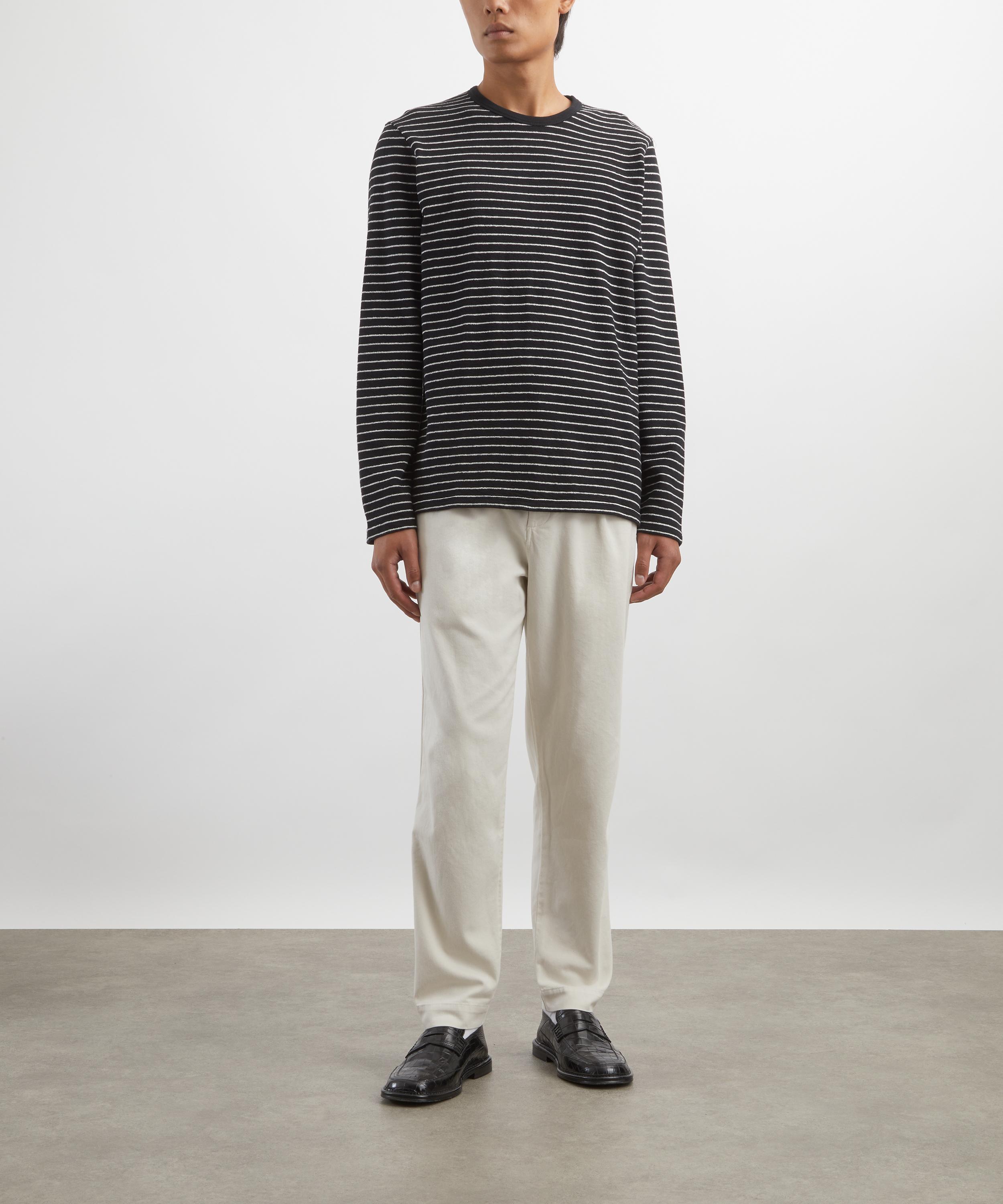 Folk - Black-Ecru Long-Sleeve Textured T-Shirt image number 1
